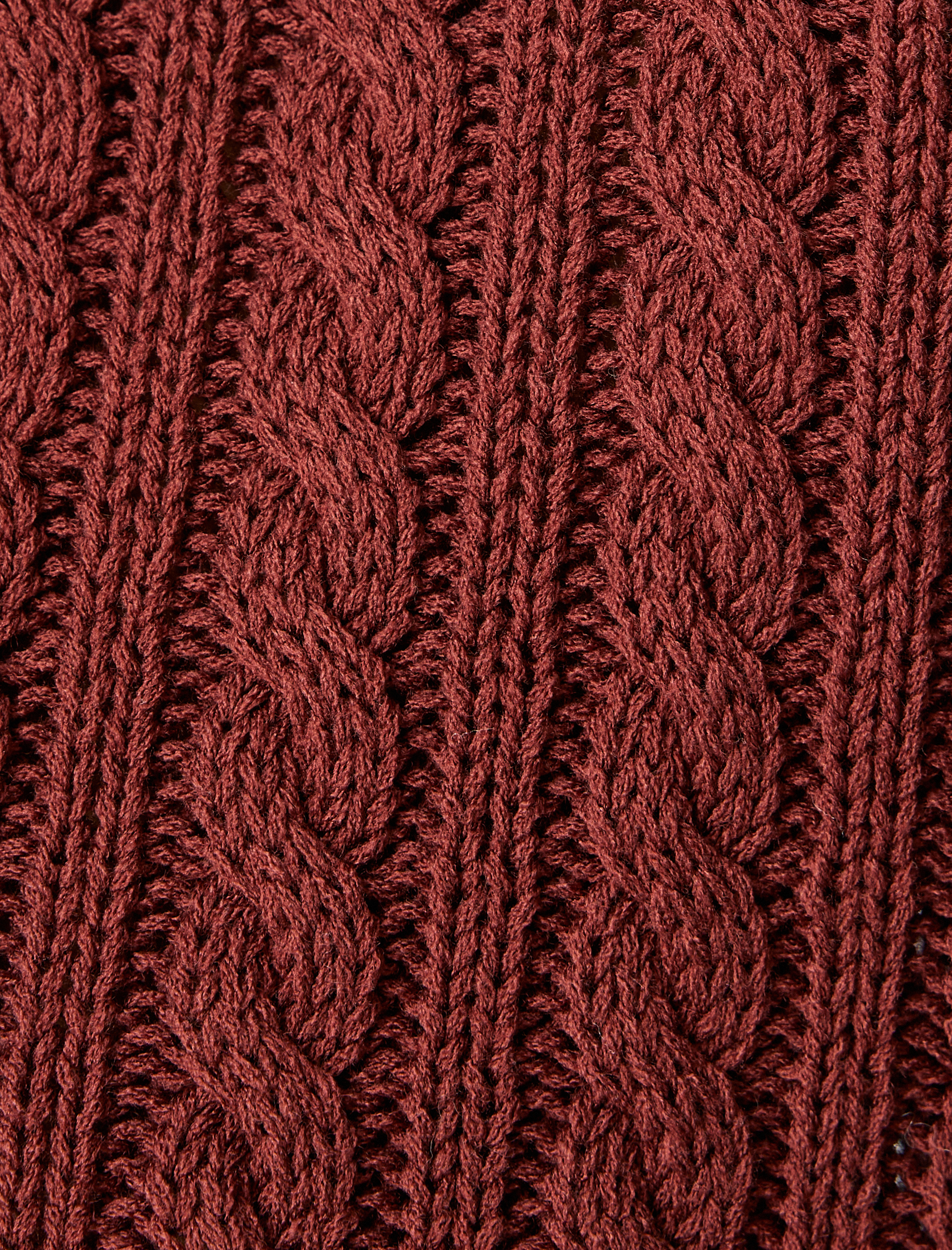   Uzun Kollu Düğmeli Polo Yaka Saç Örgü Kazak