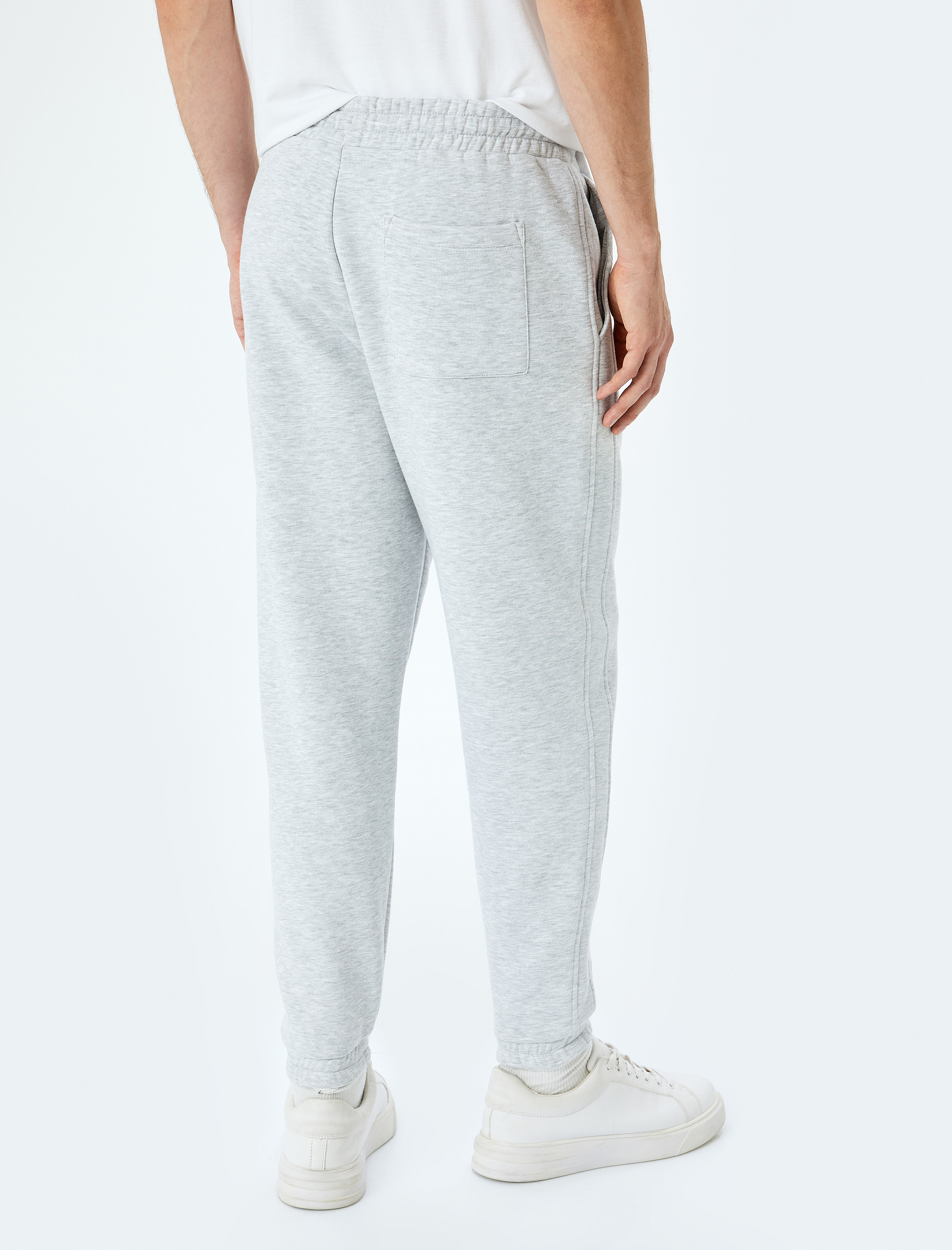   Pamuk Karışımlı Cepli Dikiş Detaylı Şardonlu Lastikli Paça Beli Bağcıklı Jogger Kışlık Eşofman Altı