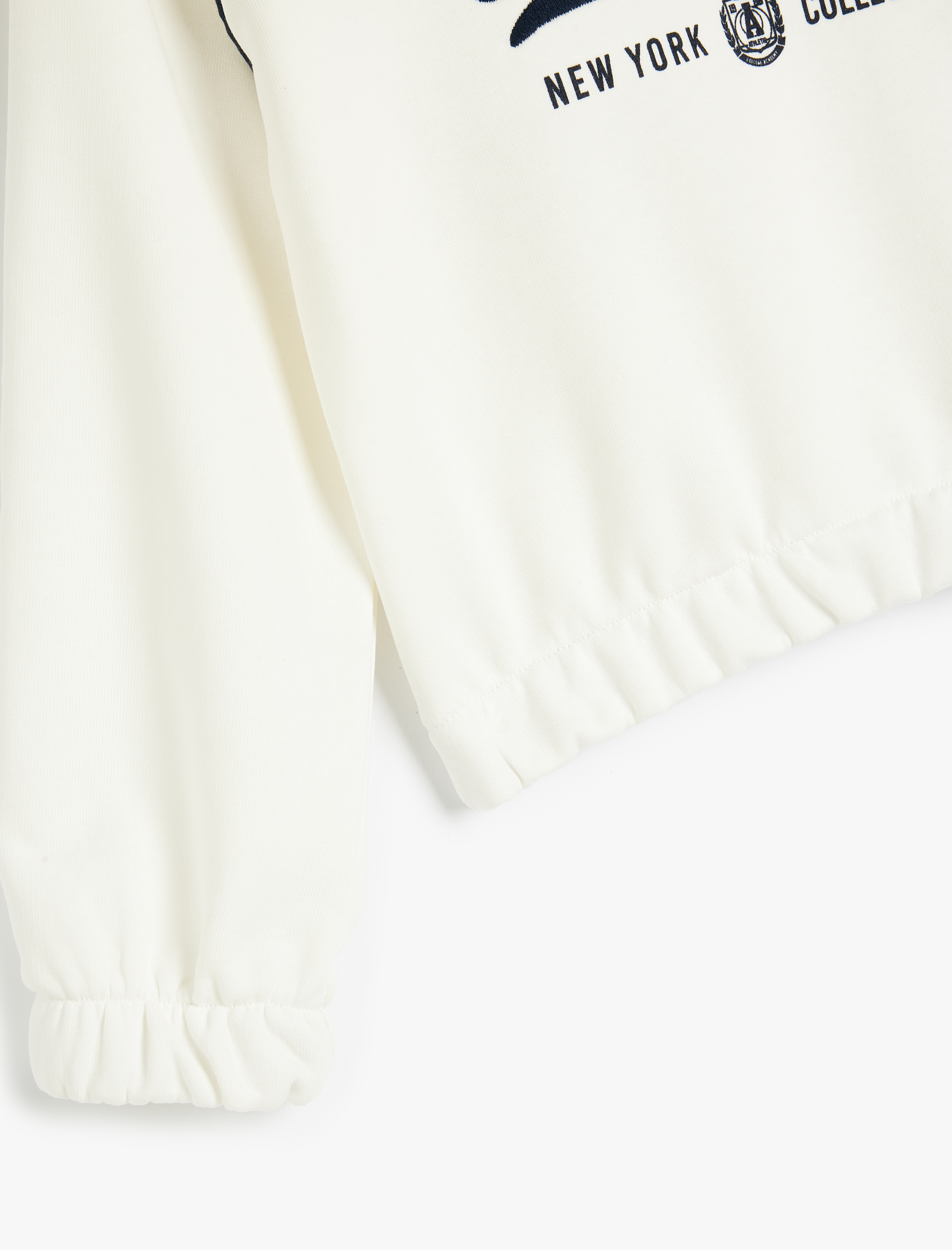  Kız Çocuk Bisiklet Yaka Uzun Kollu Slogan Baskılı Pamuklu Sweatshirt