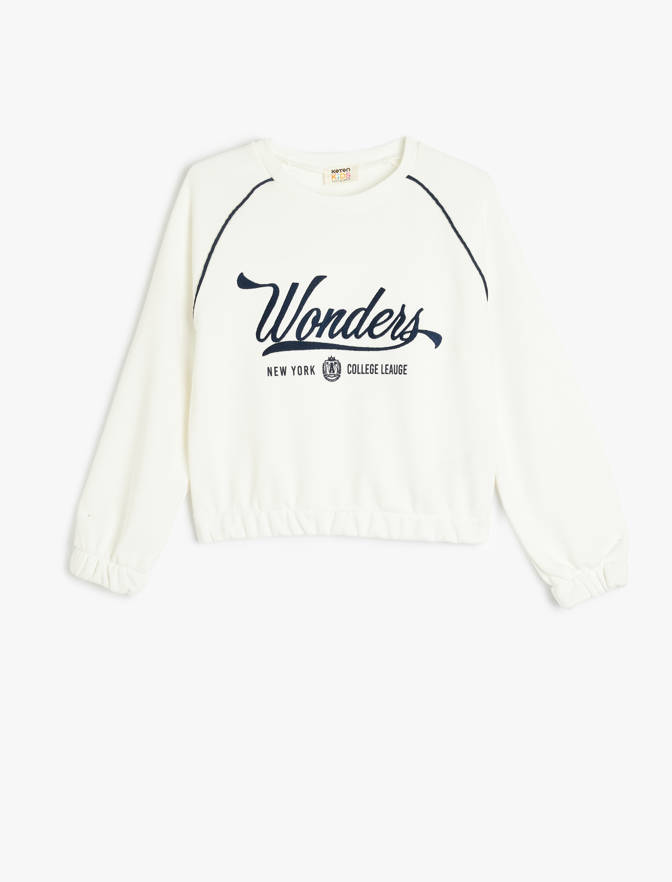 Koton Bisiklet Yaka Uzun Kollu Slogan Baskılı Pamuklu Sweatshirt -1
