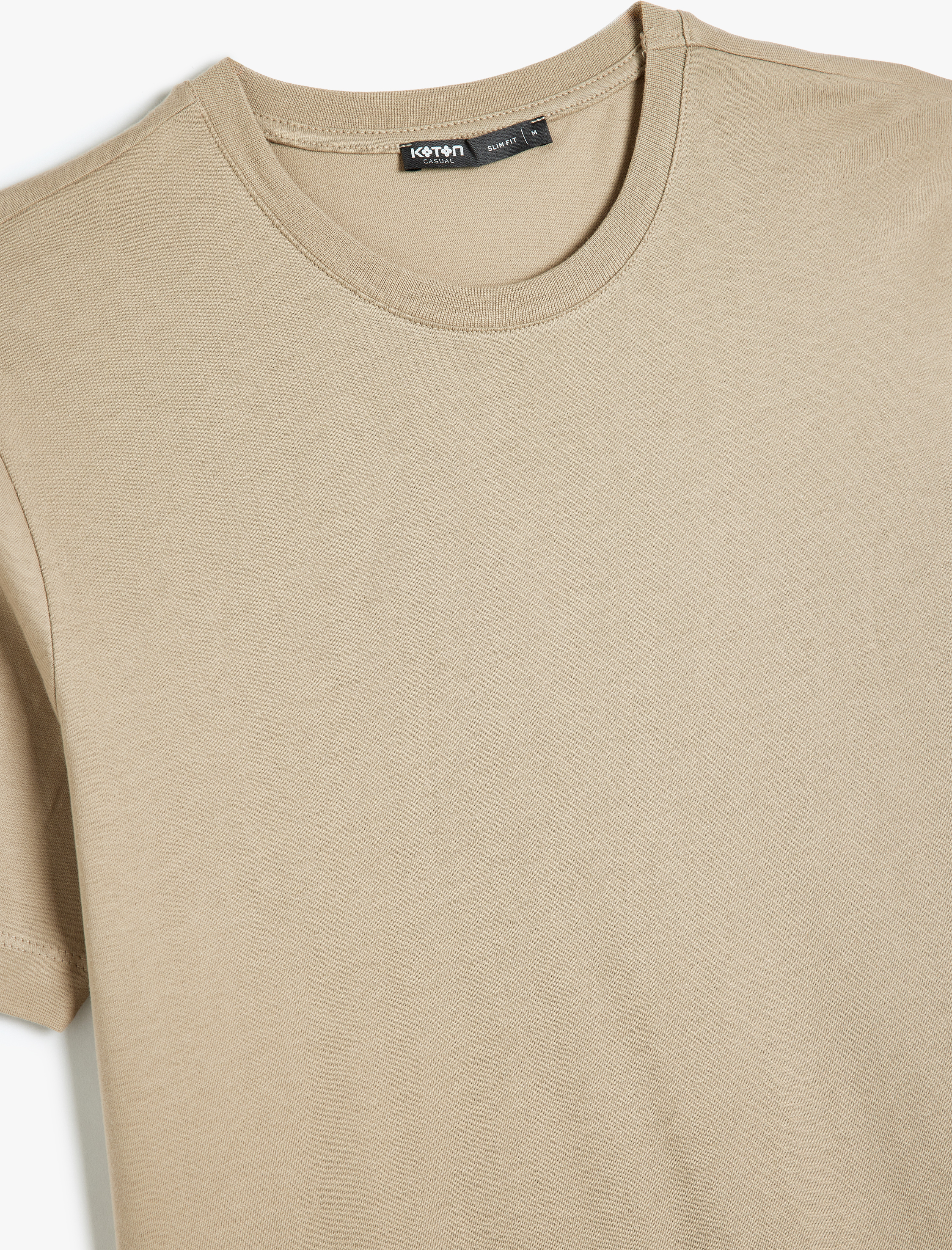   Pamuklu Kısa Kollu Bisiklet Yaka Basic Slim Fit Tişört