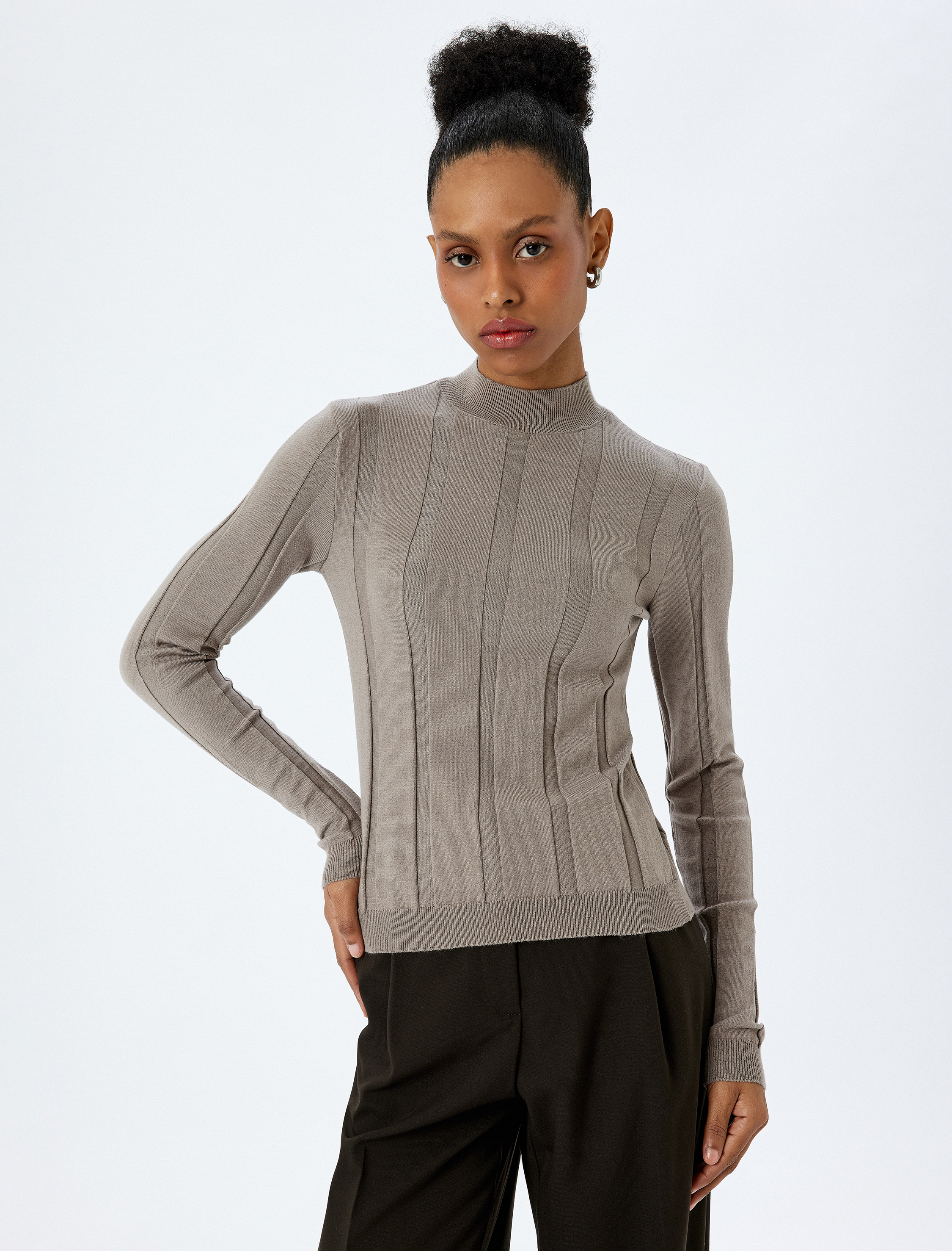   Slim Fit Uzun Kollu Balıkçı Yaka Basic Triko Kazak