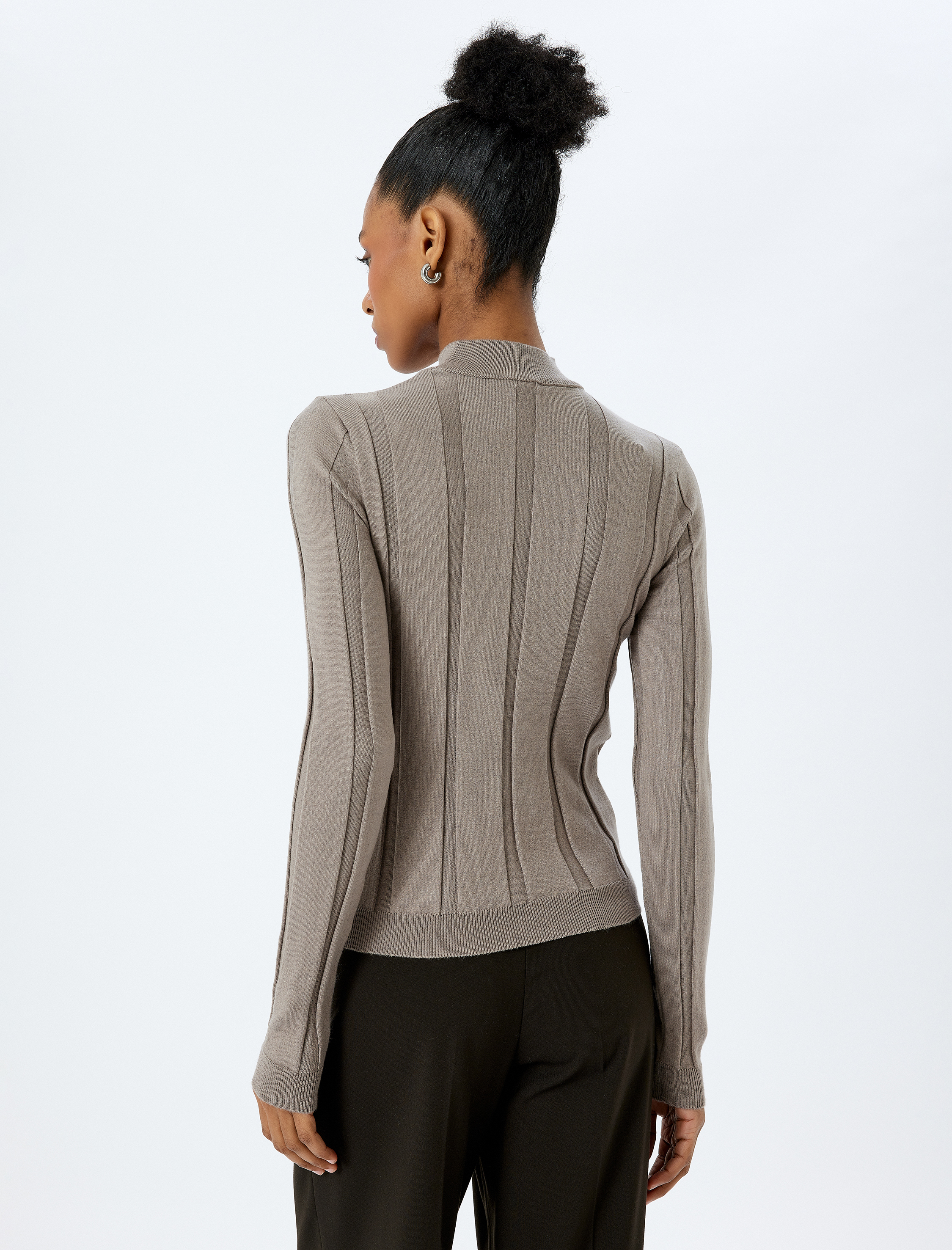   Slim Fit Uzun Kollu Balıkçı Yaka Basic Triko Kazak