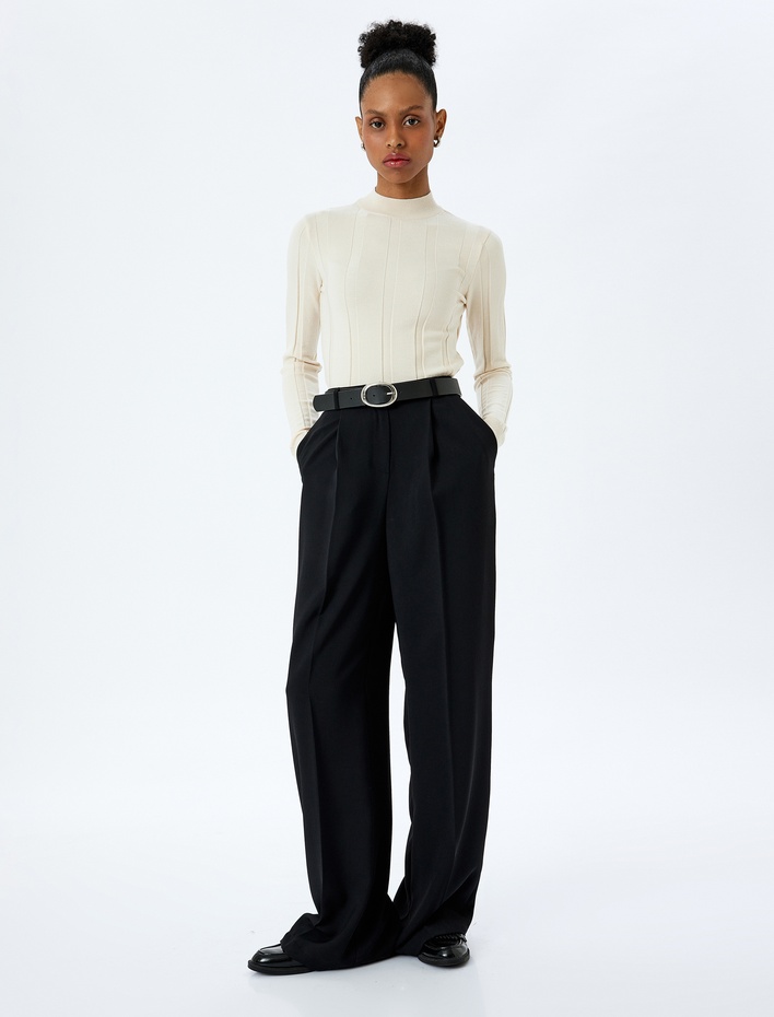  Slim Fit Uzun Kollu Balıkçı Yaka Basic Triko Kazak