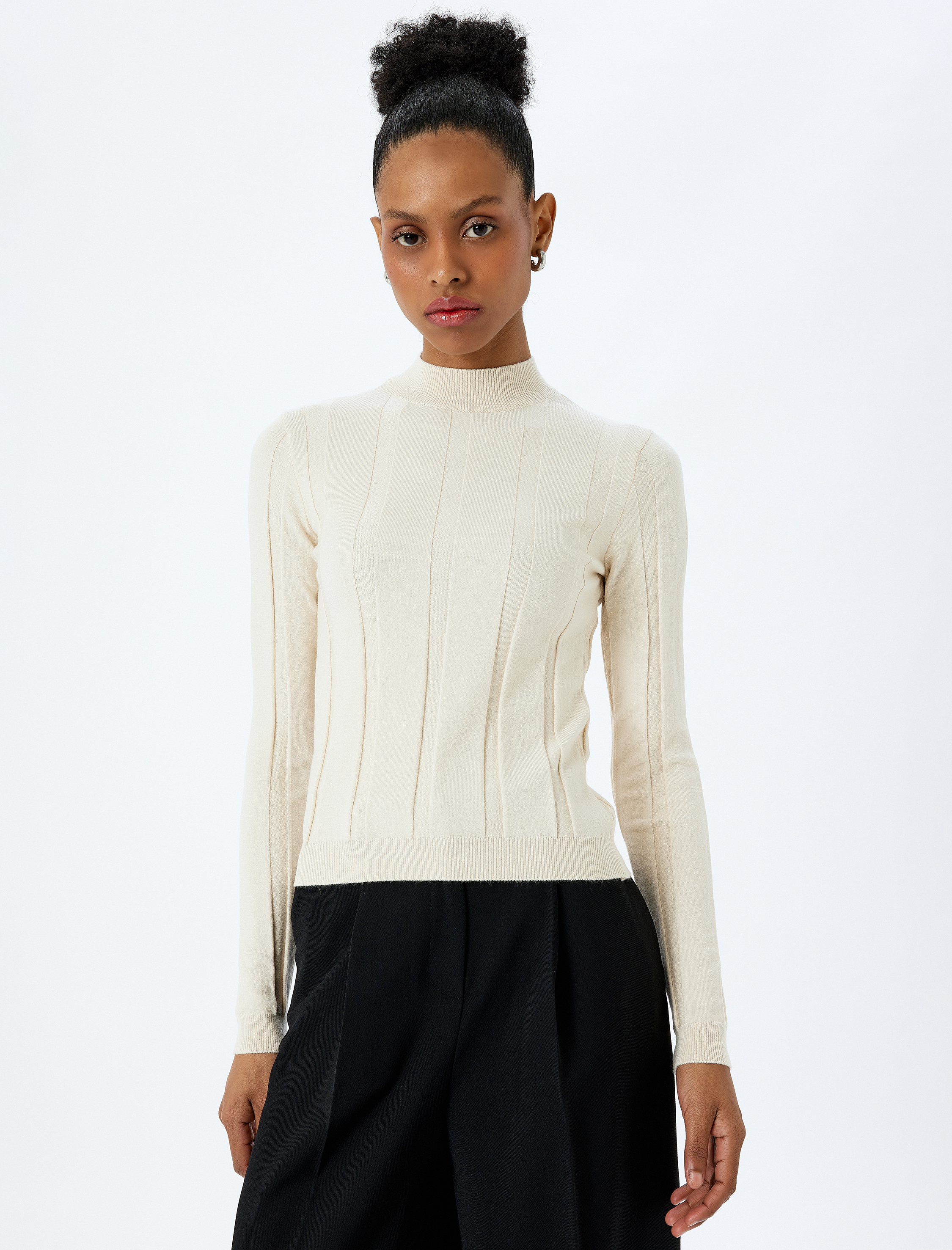   Slim Fit Uzun Kollu Balıkçı Yaka Basic Triko Kazak