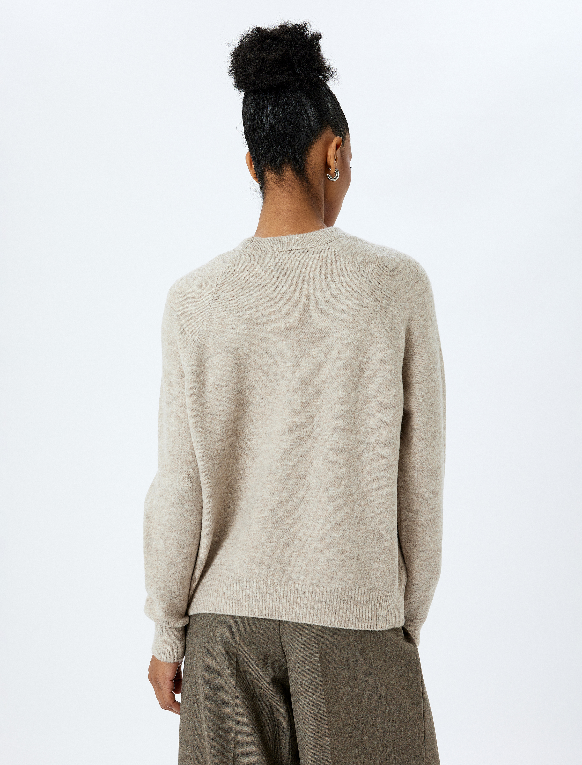   Yumuşak Dokulu Uzun Kollu Bisiklet Yaka Triko Kazak