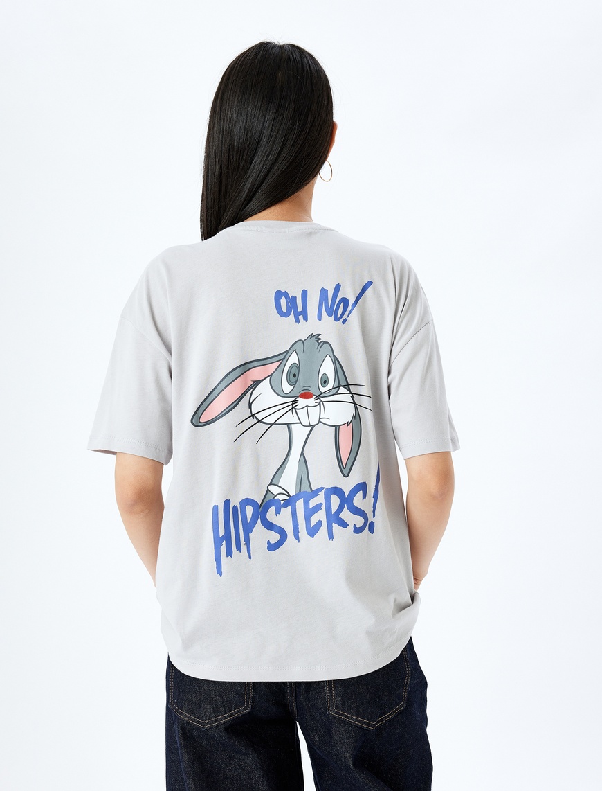   Bugs Bunny Lisanslı Arkası Baskılı Oversize Tişört