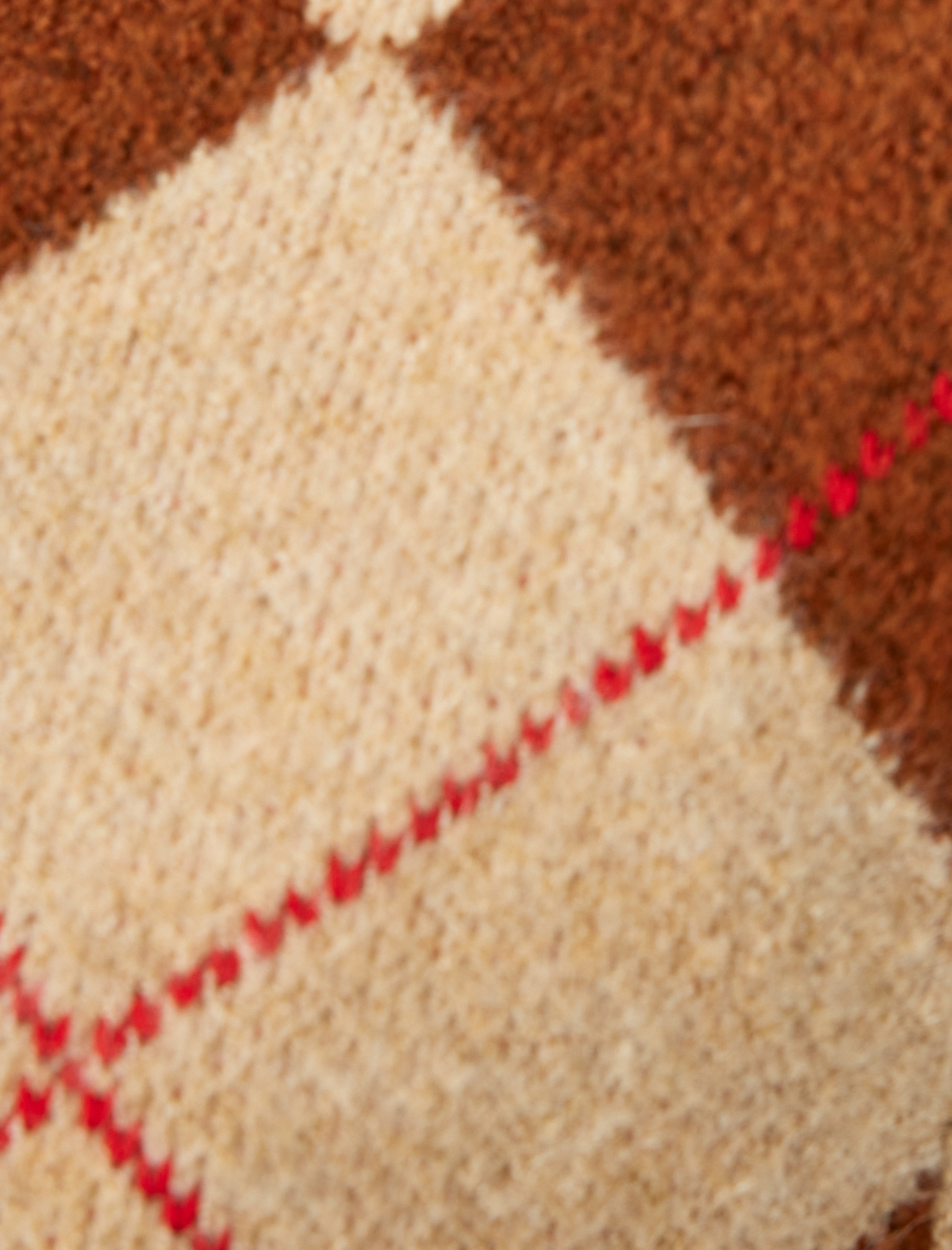   Bisiklet Yaka Baklava Desenli Kolsuz Triko Süveter