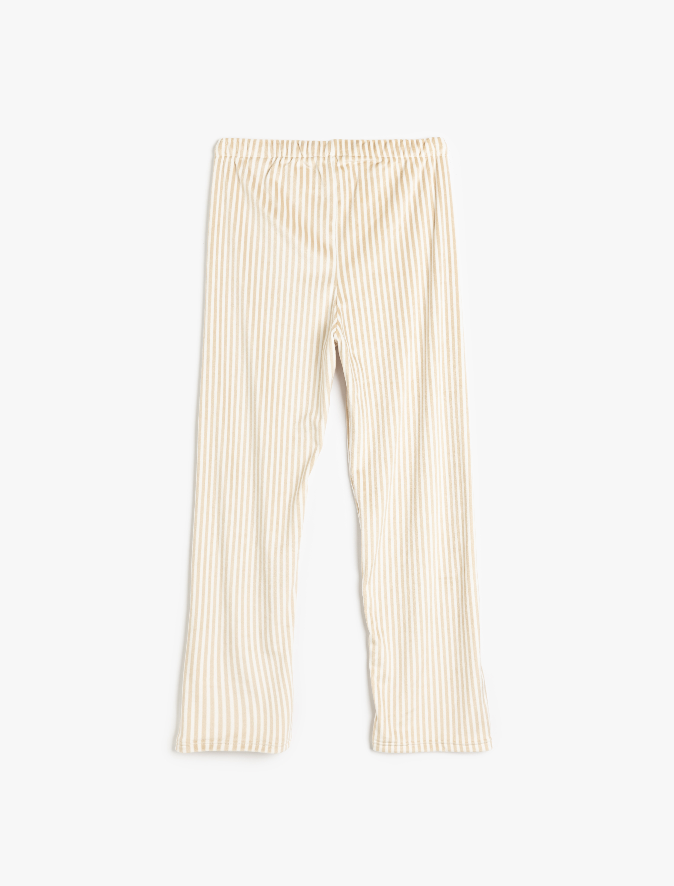   Rahat Kalıp Çizgili Polar Pijama Altı