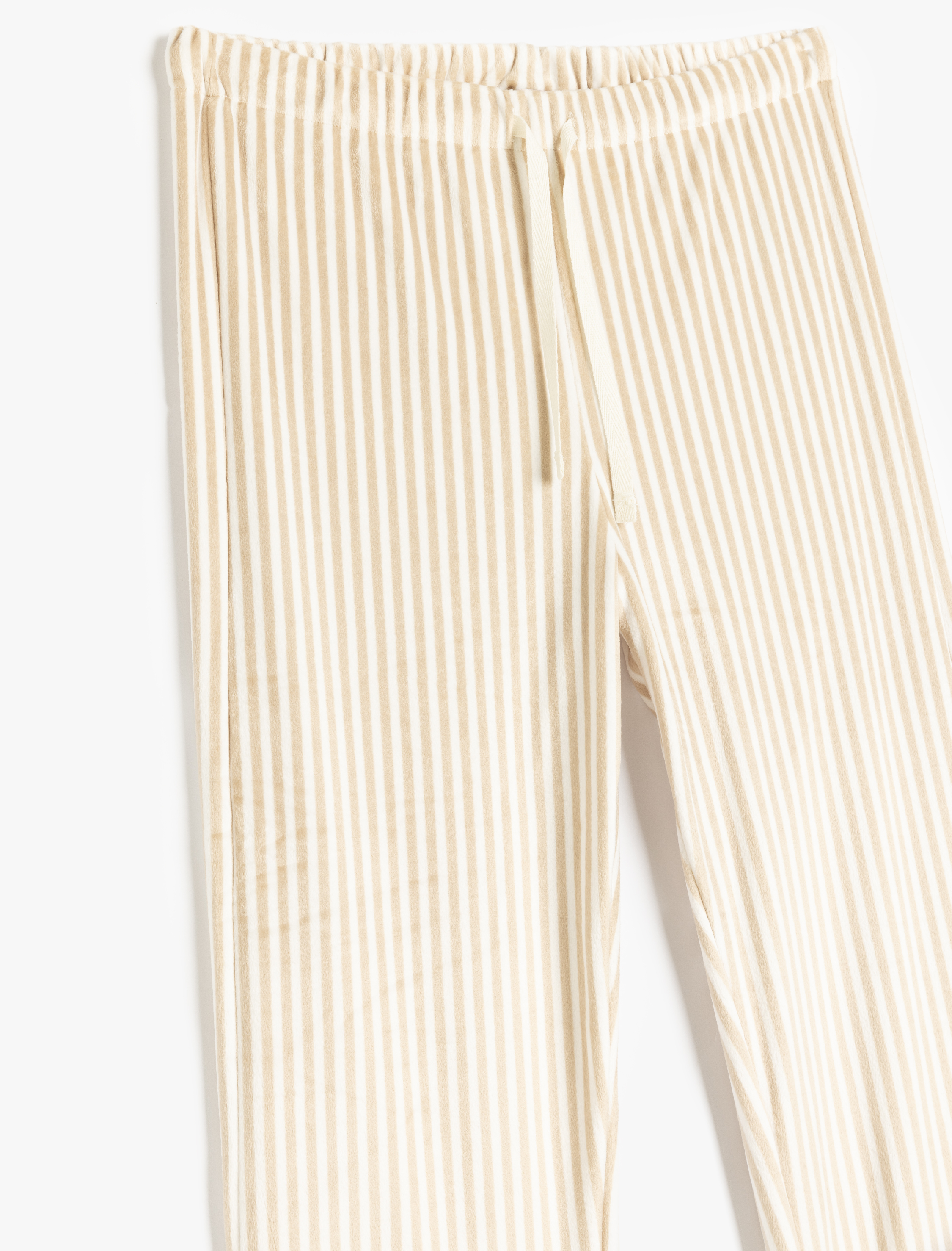   Rahat Kalıp Çizgili Polar Pijama Altı