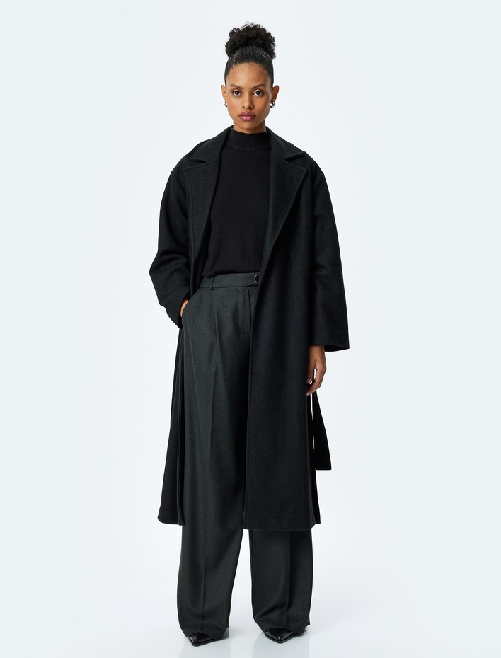  Cepli Kemerli Kruvaze Uzun Kaban