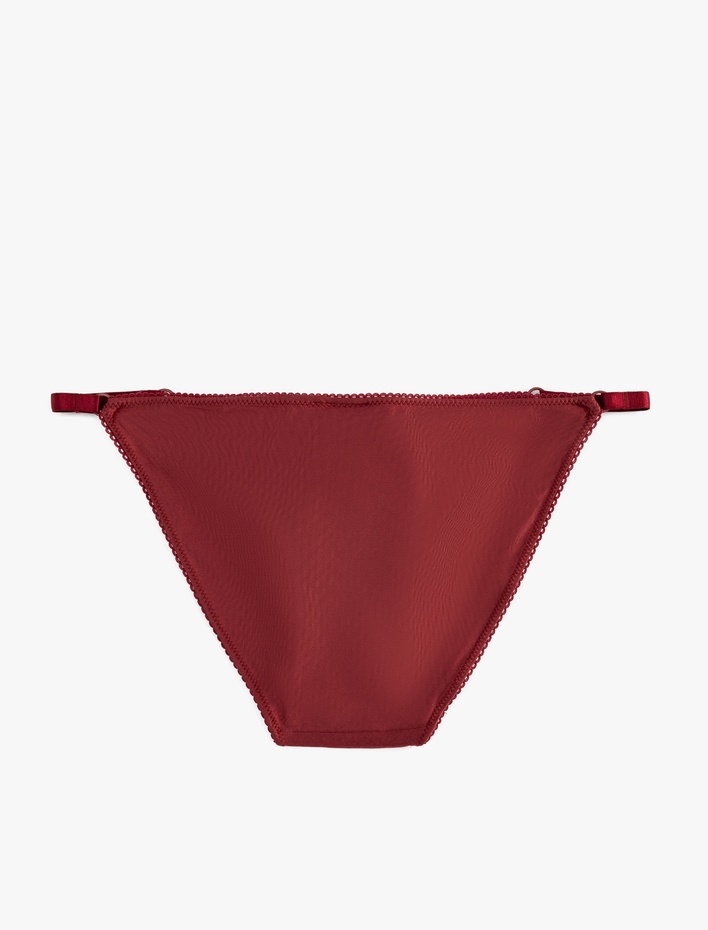  Dantel Detaylı Yanları İpli Brazilian Külot