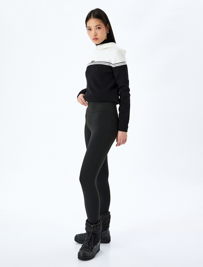  Yüksek Bel Slim Fit Spor Tayt