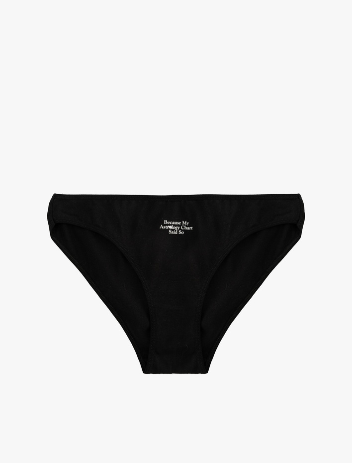  Slogan Baskılı 3'lü Brief Külot Seti