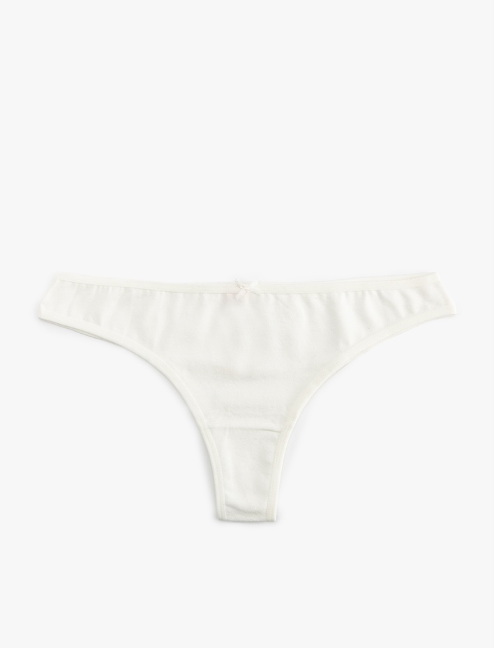  Kurdele Detaylı Pamuklu Relax Fit 3'lü Brazilian Külot Seti