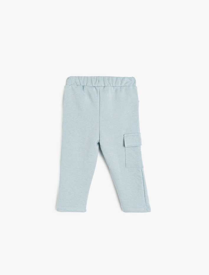 Erkek Bebek Cep Detaylı Beli Bağcıklı Pamuk Karışımlı Eşofman Altı