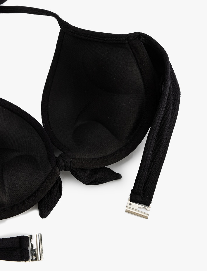  Push-Up Kalp Yaka Fiyonklu Bikini Üstü