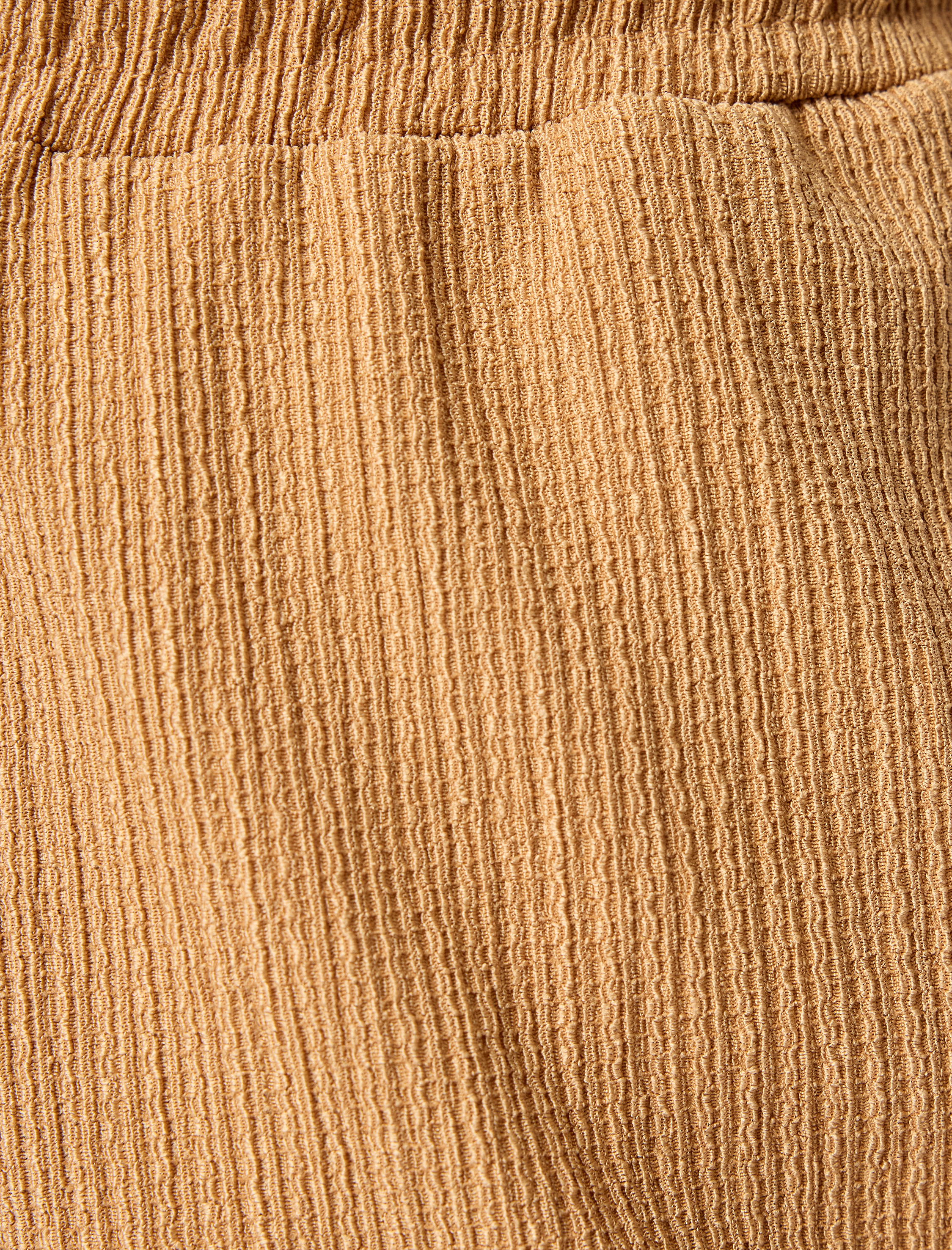   Beli Bağcıklı Dokulu Yüksek Bel Geniş Paça Pantolon