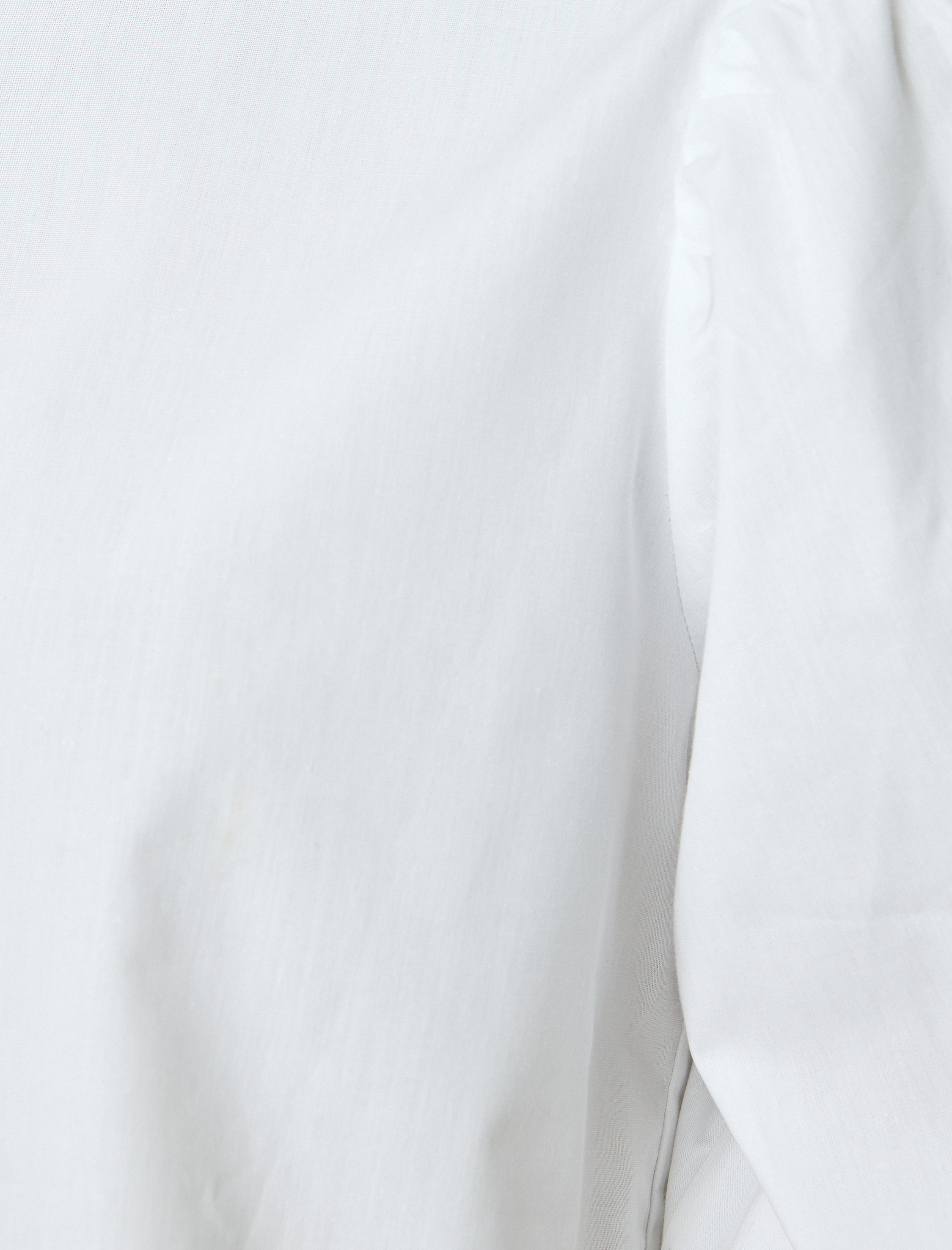   Fiyonk Detaylı Poplin Pamuklu Bisiklet Yaka Balon Kollu Oversize Bluz