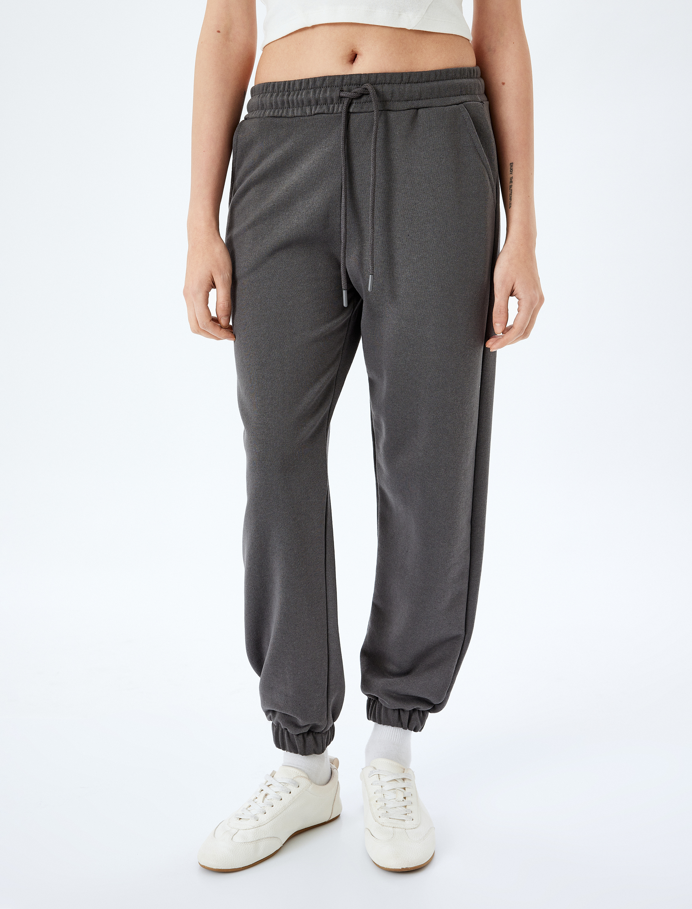   Beli Bağcıklı Pamuk Karışımlı Oversize Jogger Eşofman Altı