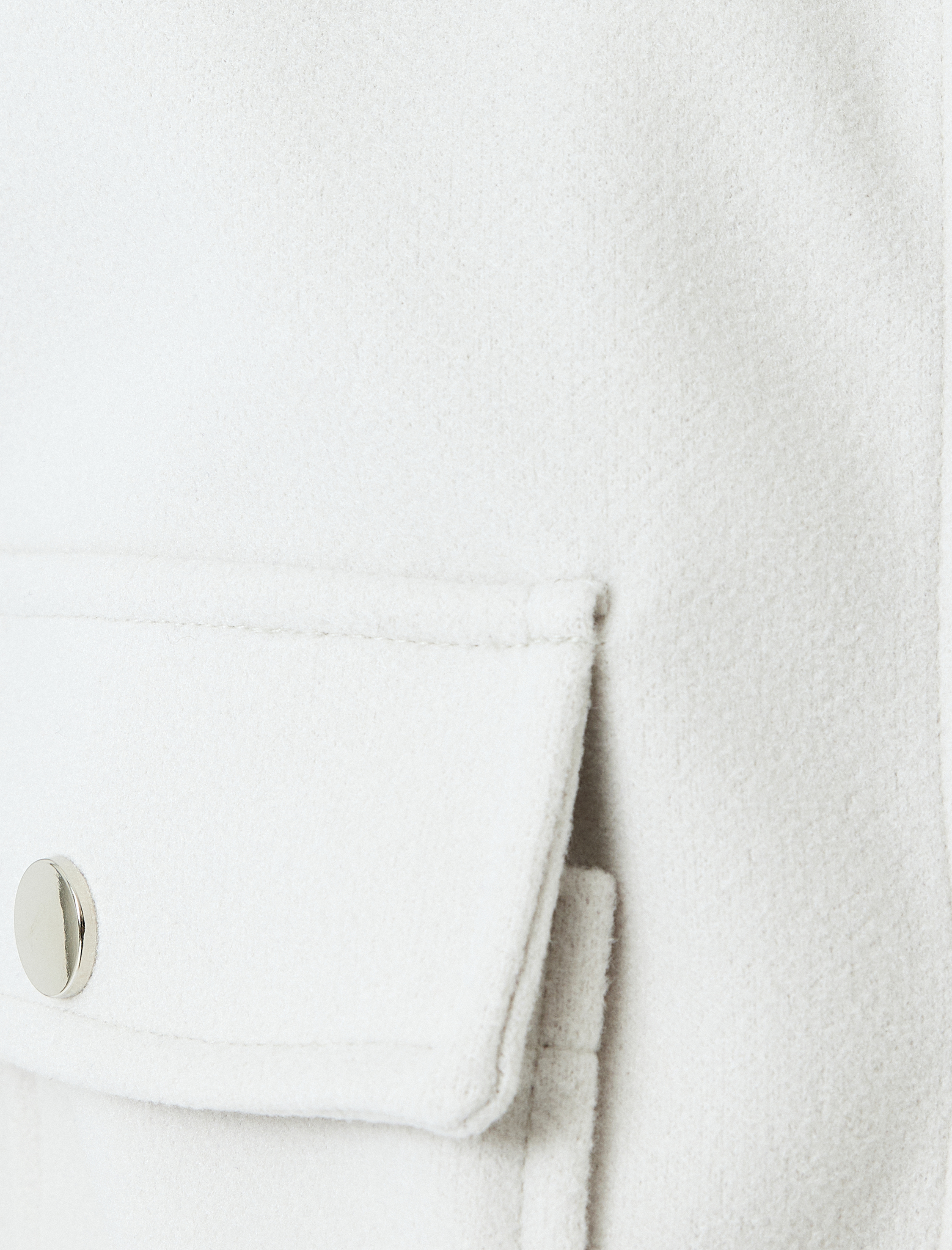   Cep Detaylı Fermuarlı Kaşe Crop Ceket