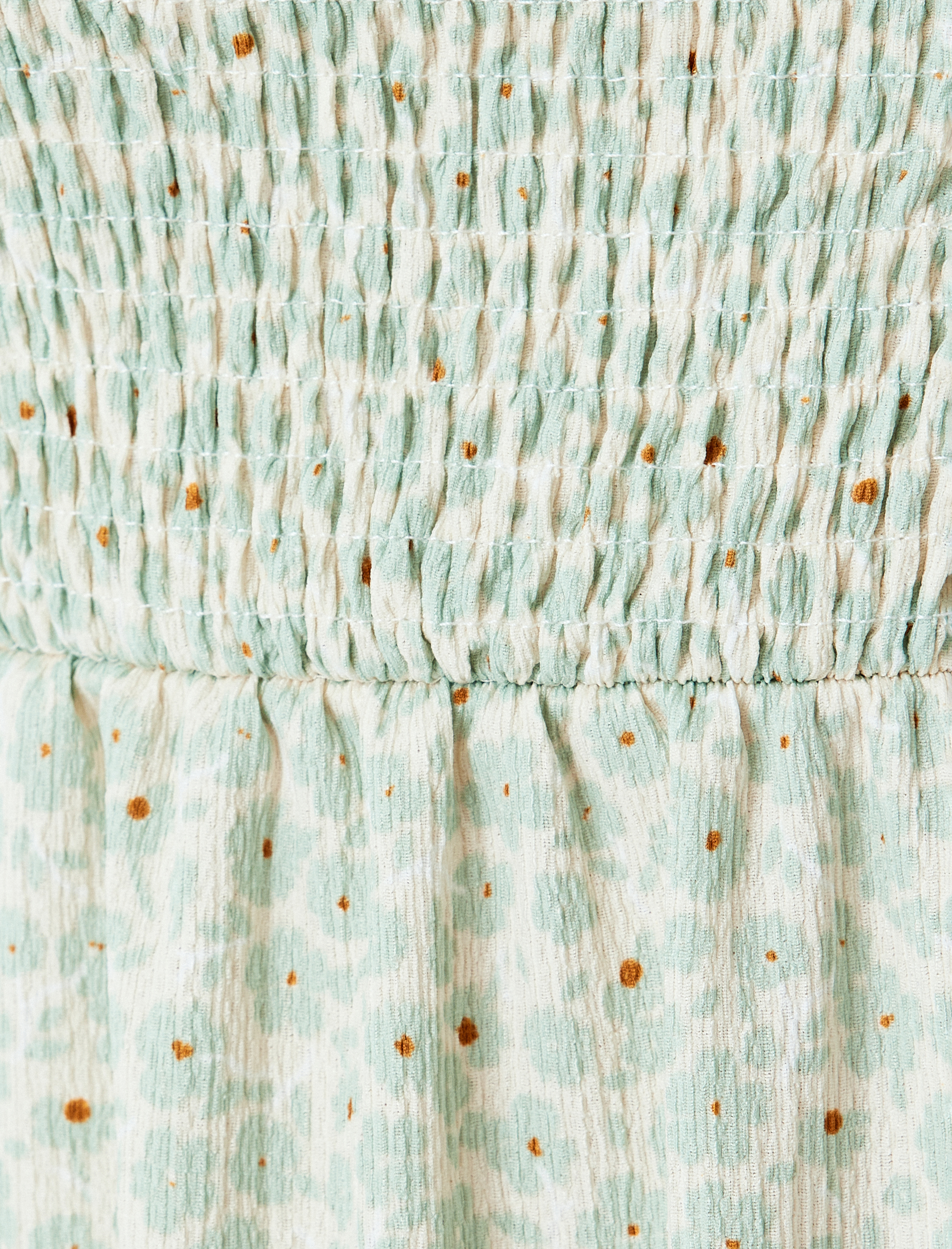   Balon Kol Kare Yaka Gipeli Çiçekli Uzun Elbise Bürümcük