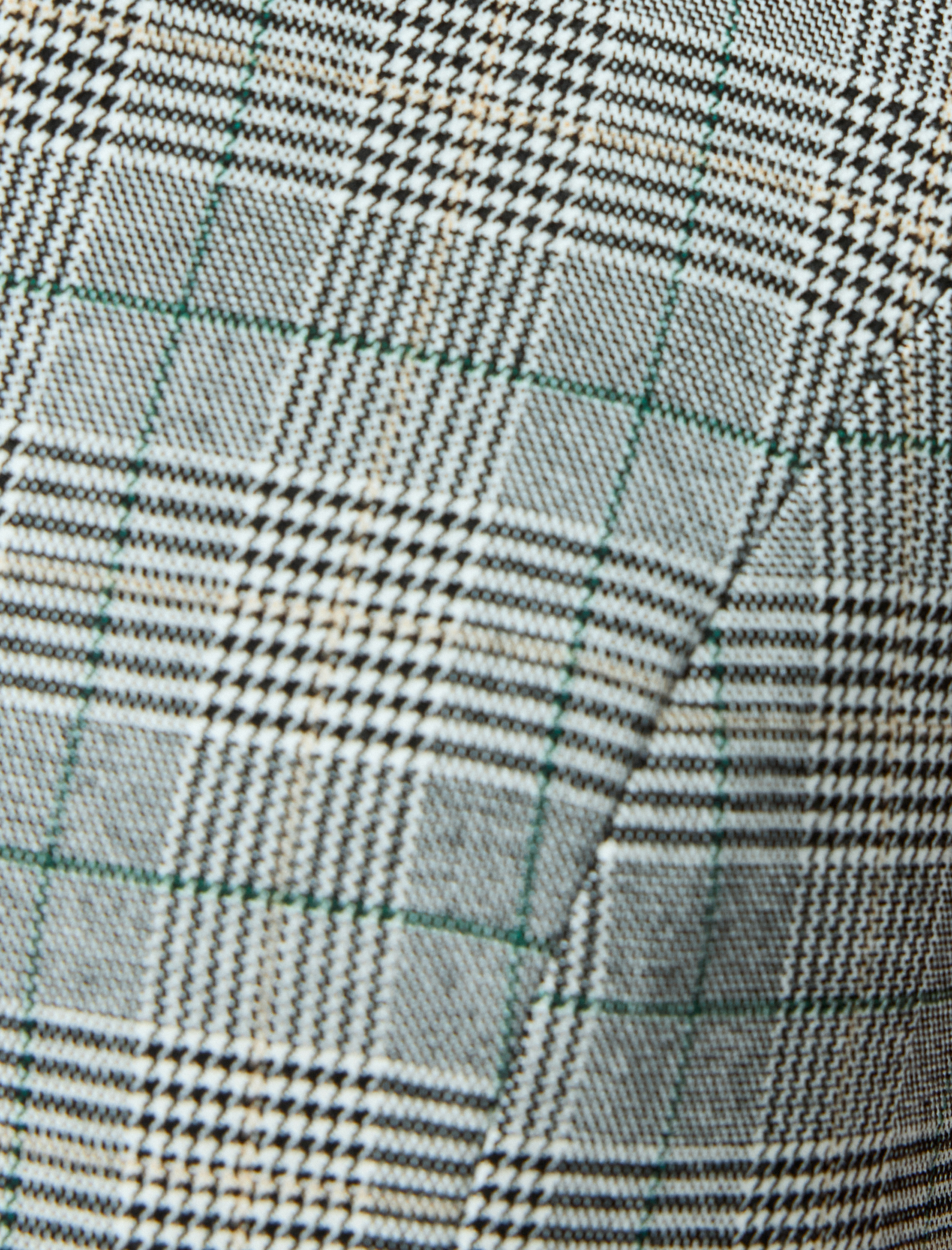   V Yaka Viskon Karışımlı Cepli Slim Fit Ekose Kolsuz Crop Yelek