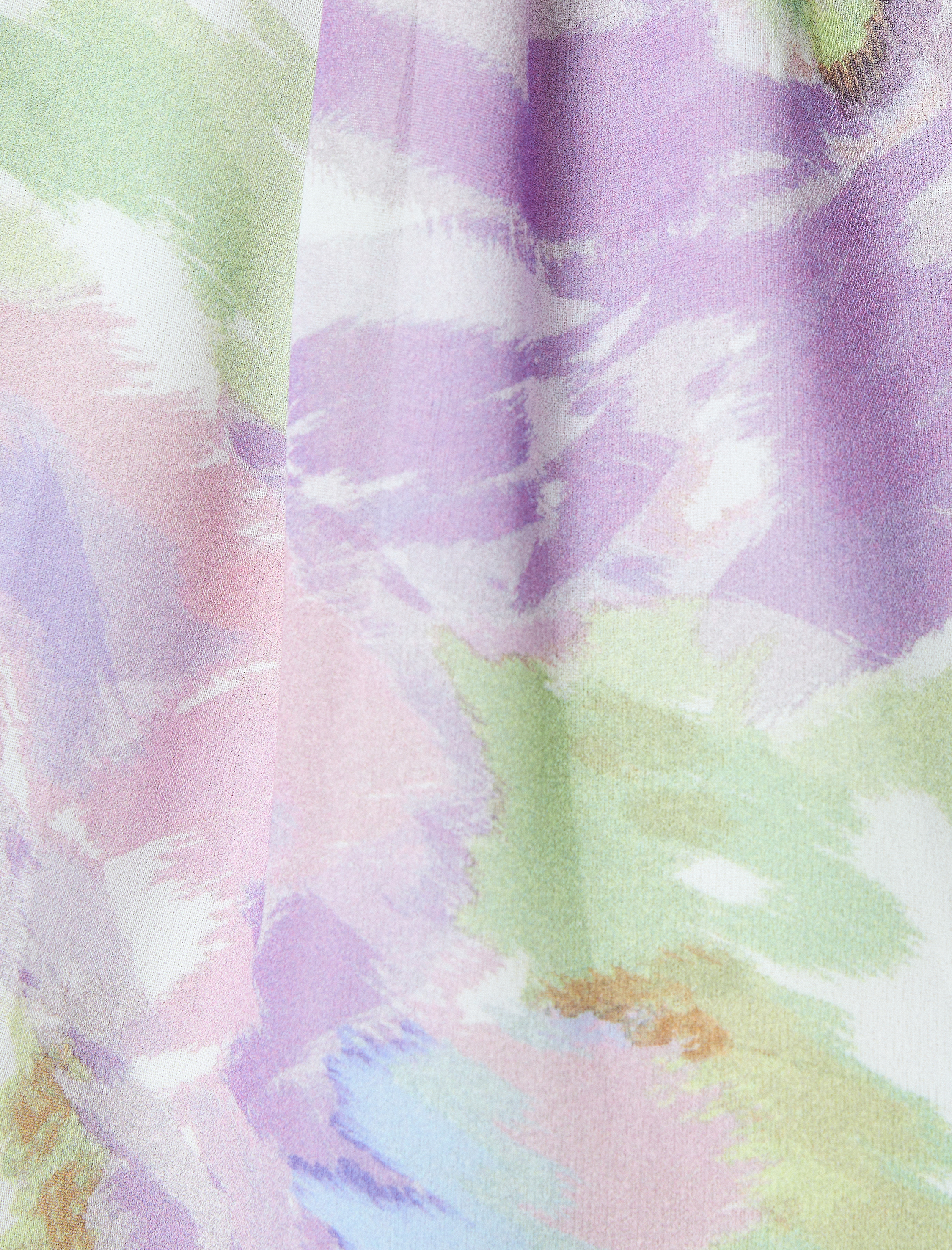 Halter Yaka Çiçekli Şifon Bluz