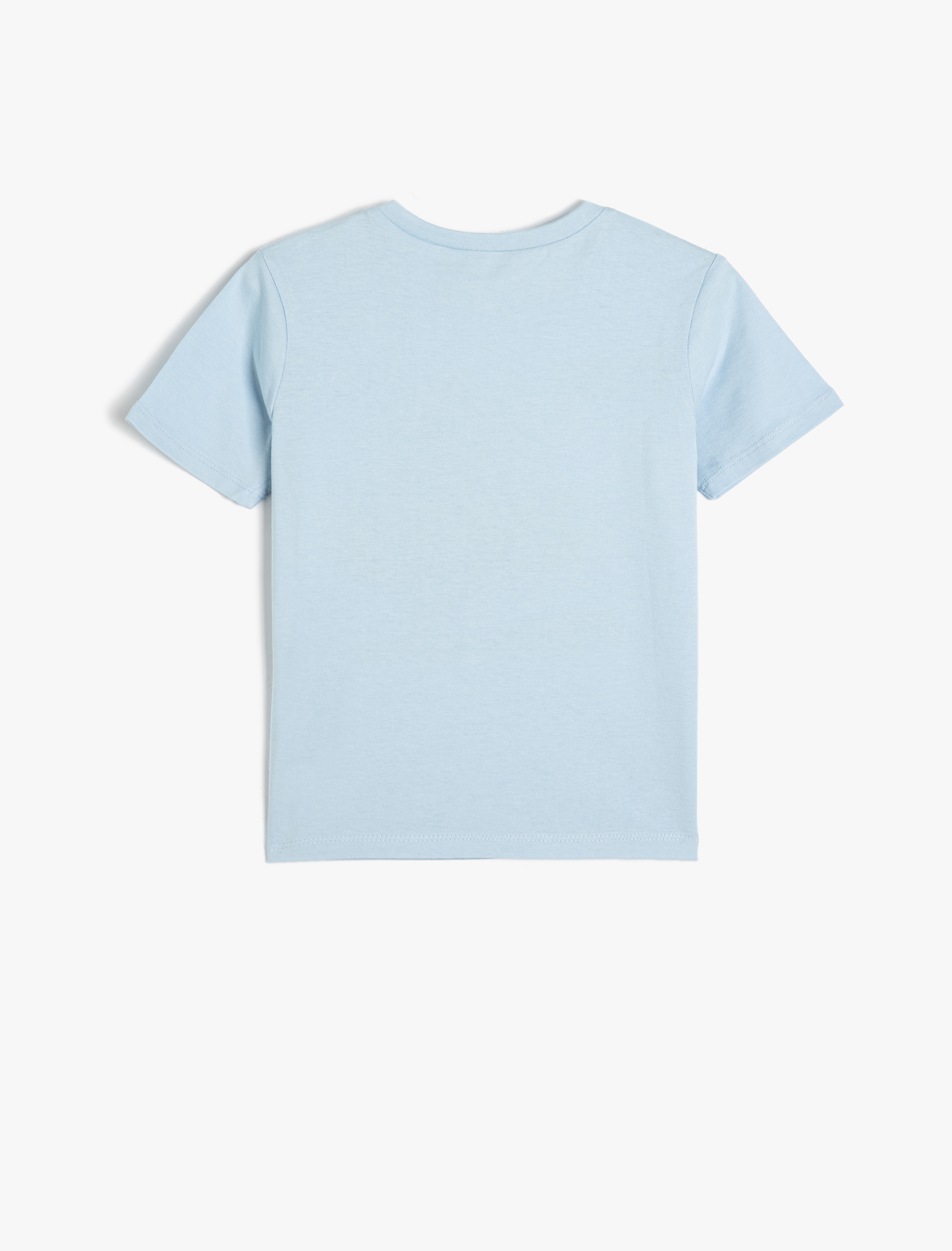  Erkek Çocuk Dinozor Baskılı Bisiklet Yaka Kısa Kollu Pamuklu Tişört