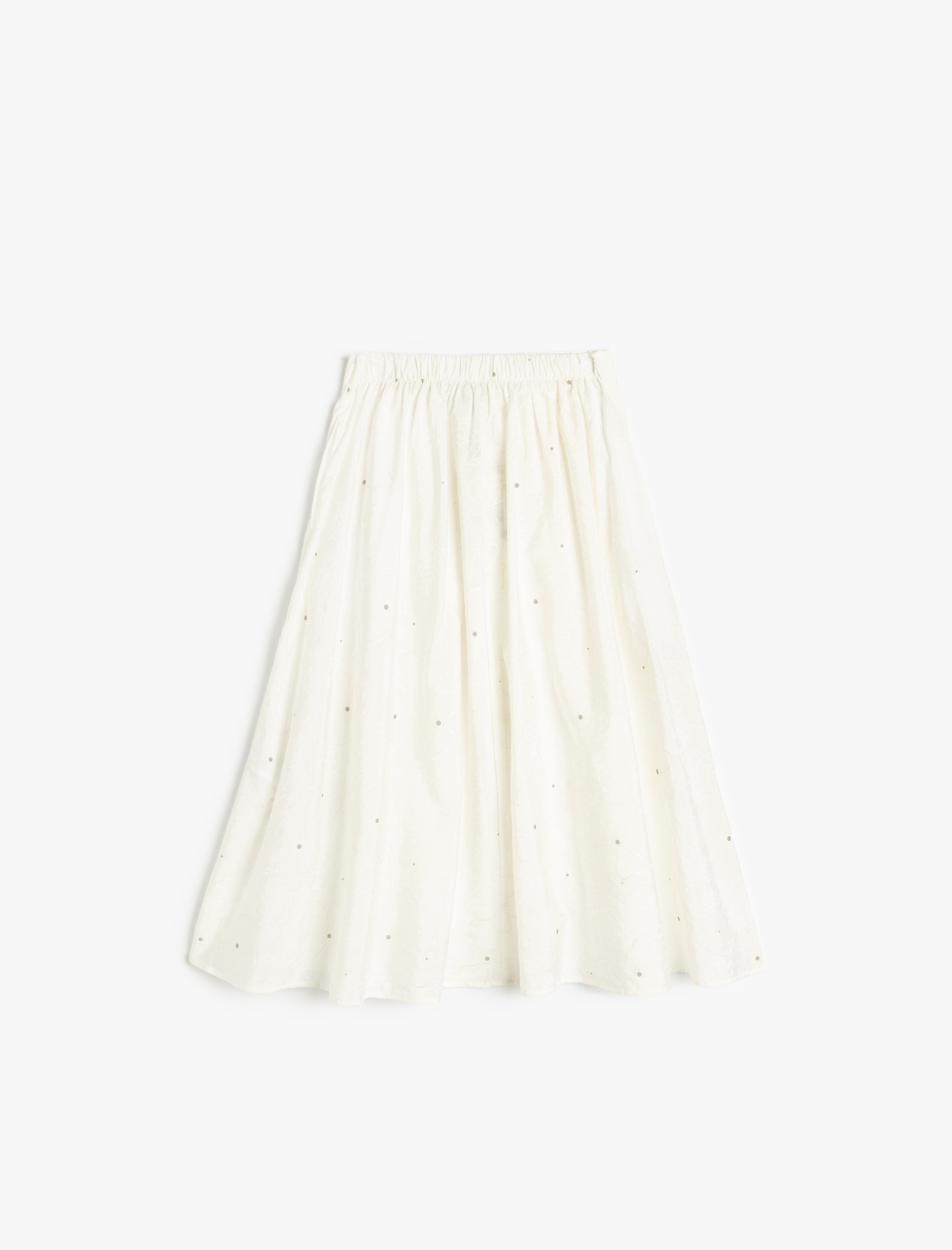  Kız Çocuk Pileli Viskon Kumaş A Kesim Basic Midi Etek