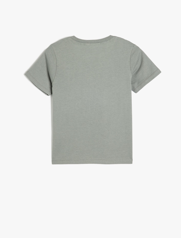 Erkek Çocuk Slogan Baskılı Bisiklet Yaka Kısa Kollu Pamuklu Tişört