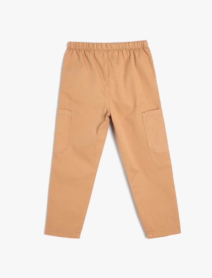 Erkek Bebek Pamuklu Beli Lastikli Cep Detaylı Pantolon