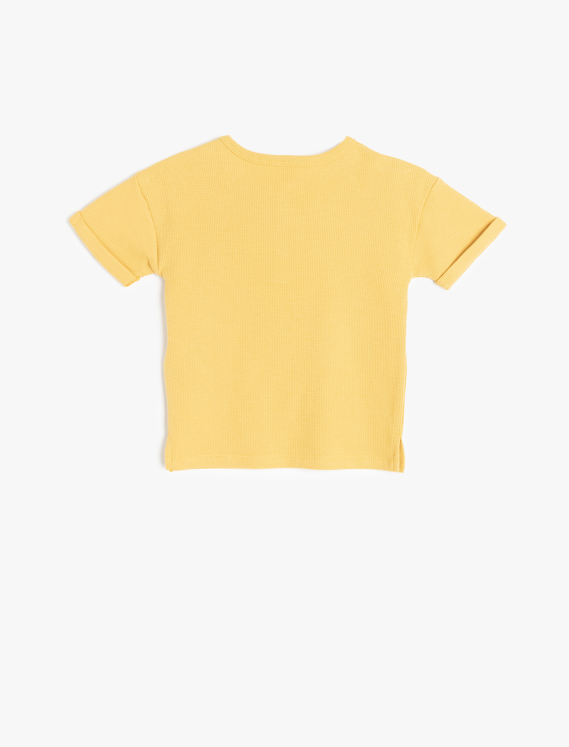  Erkek Bebek Düğme Detaylı Kısa Kollu Pamuklu Bisiklet Yaka Basic Tişört