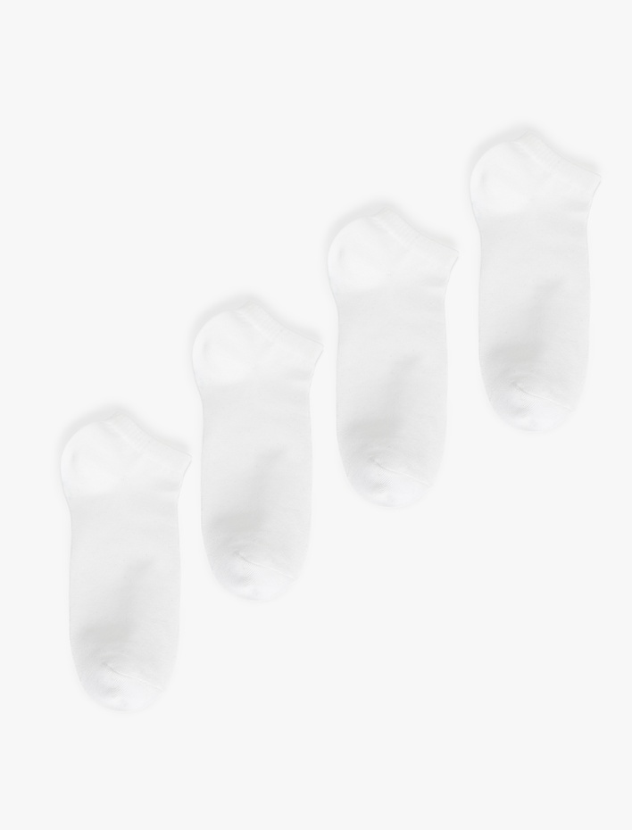 Erkek Basic Pamuk Karışımlı 4'lü Patik Çorap Seti