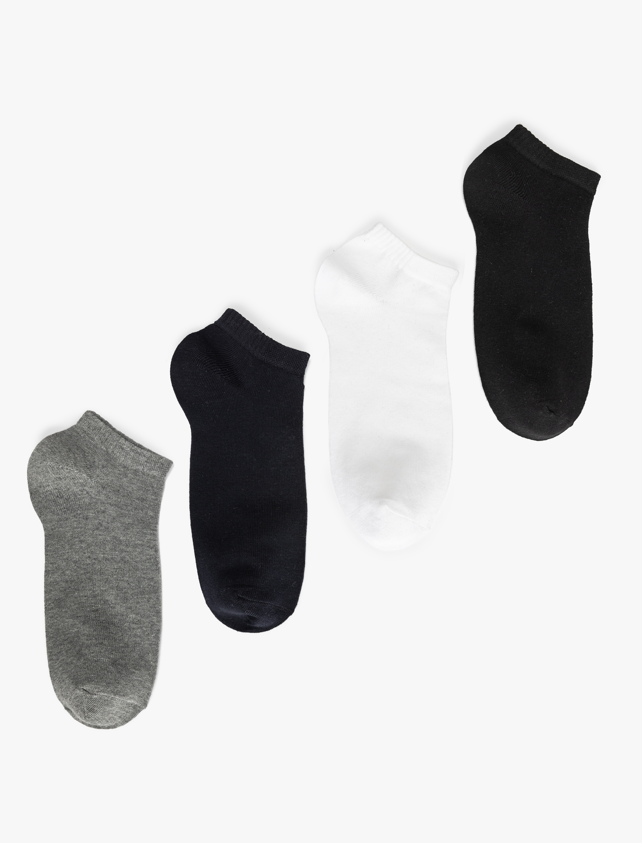  Erkek Basic Pamuk Karışımlı 4'lü Patik Çorap Seti