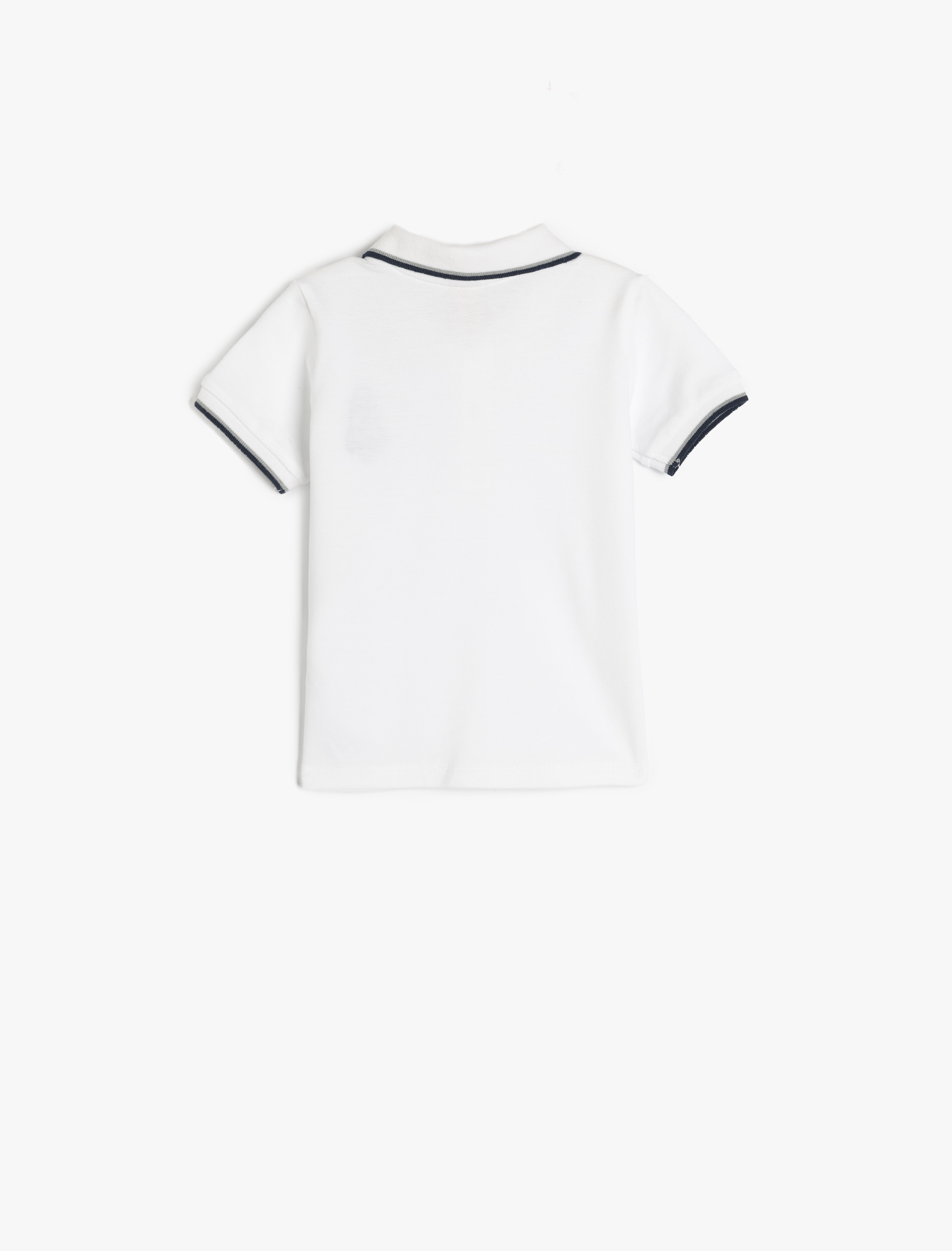  Erkek Bebek Pamuklu Nakış Detaylı Kısa Kollu Polo Yaka Tişört