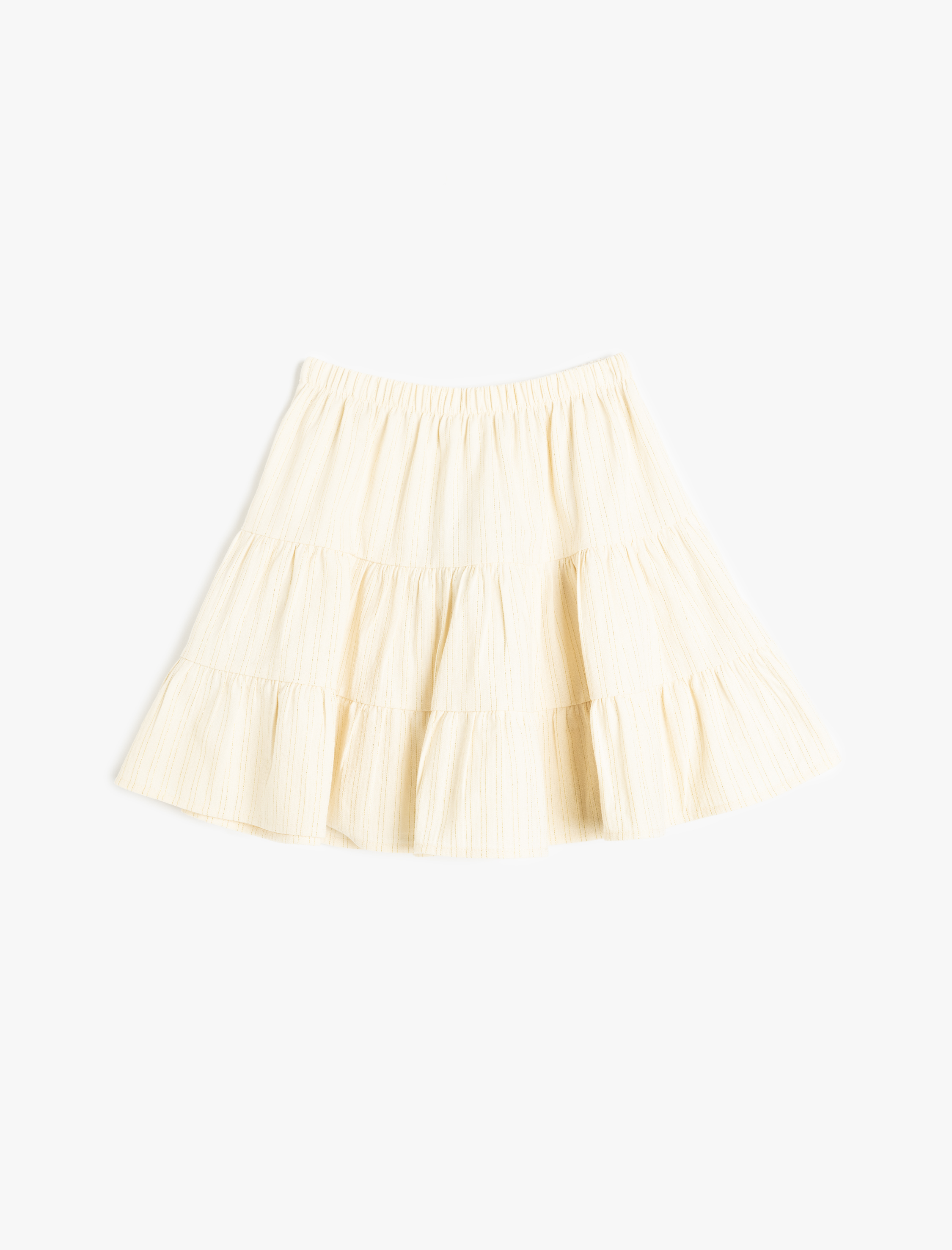 Kız Çocuk Beli Lastikli Katlı Pamuklu Etek