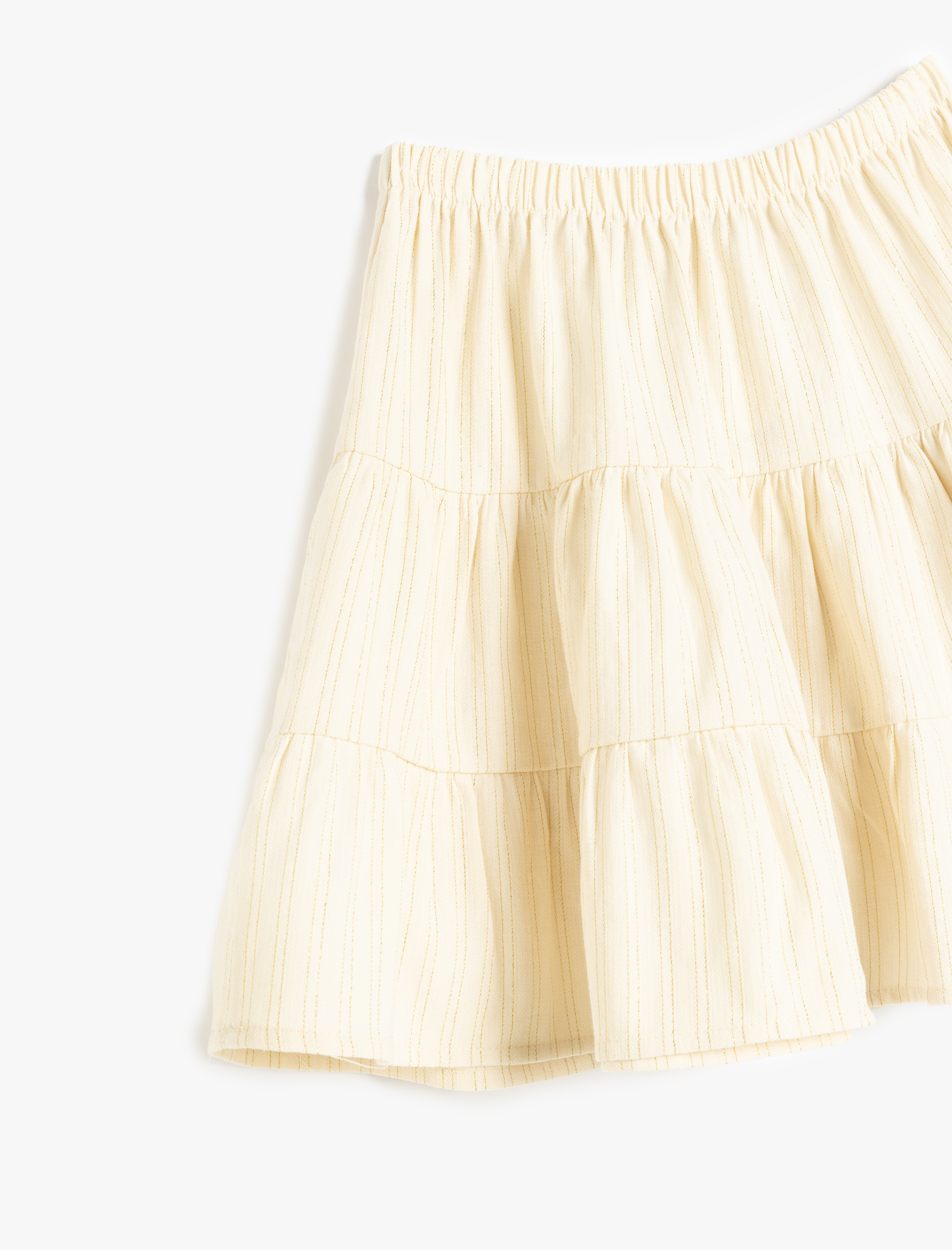 Kız Çocuk Beli Lastikli Katlı Pamuklu Etek