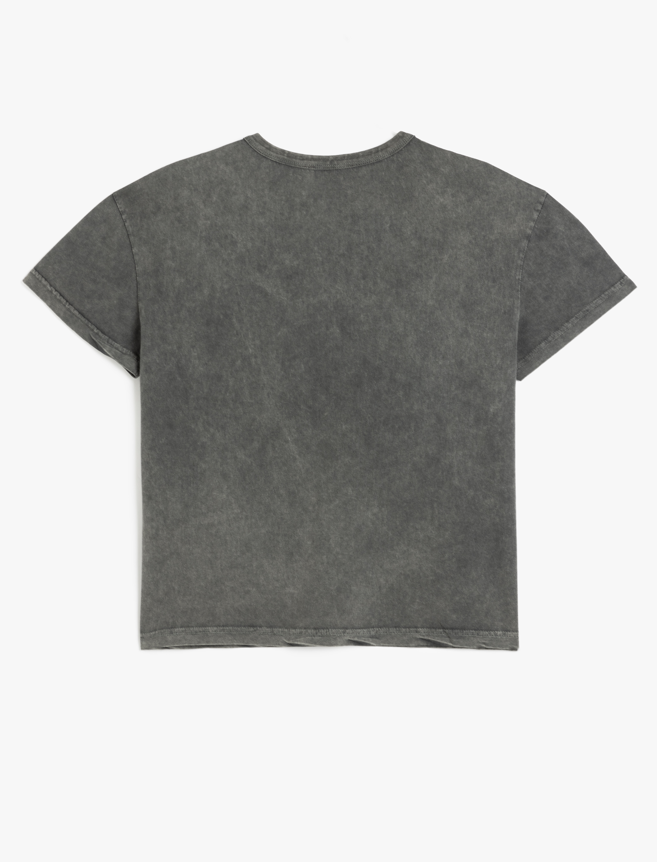   Bisiklet Yaka Oversize Kısa Kollu Yıkamalı Kadın Tişört