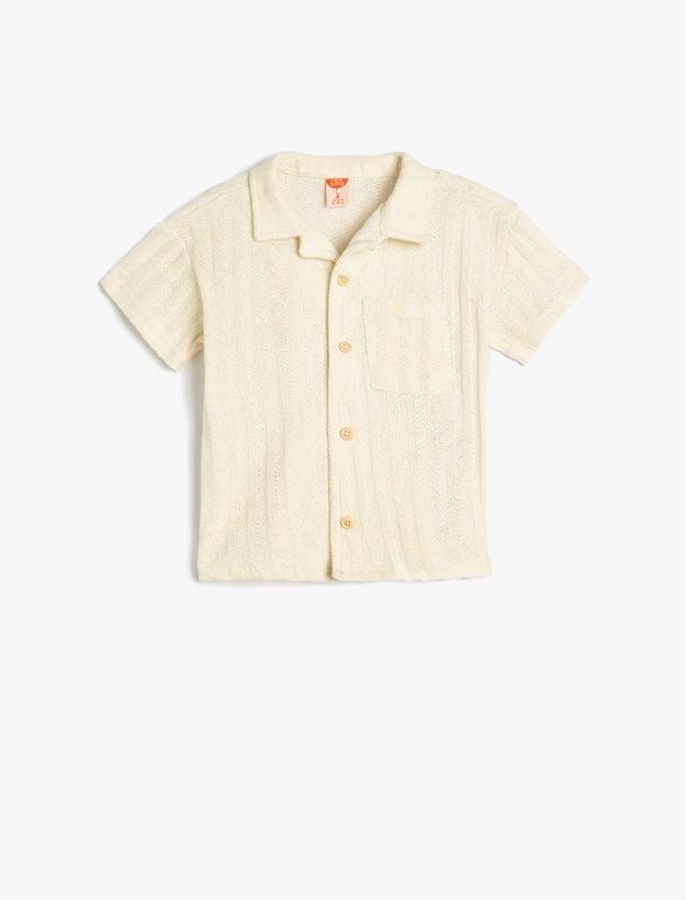 Kısa Kollu Pamuklu Tek Cepli Basic Oversize Polo Yaka Tişört_0