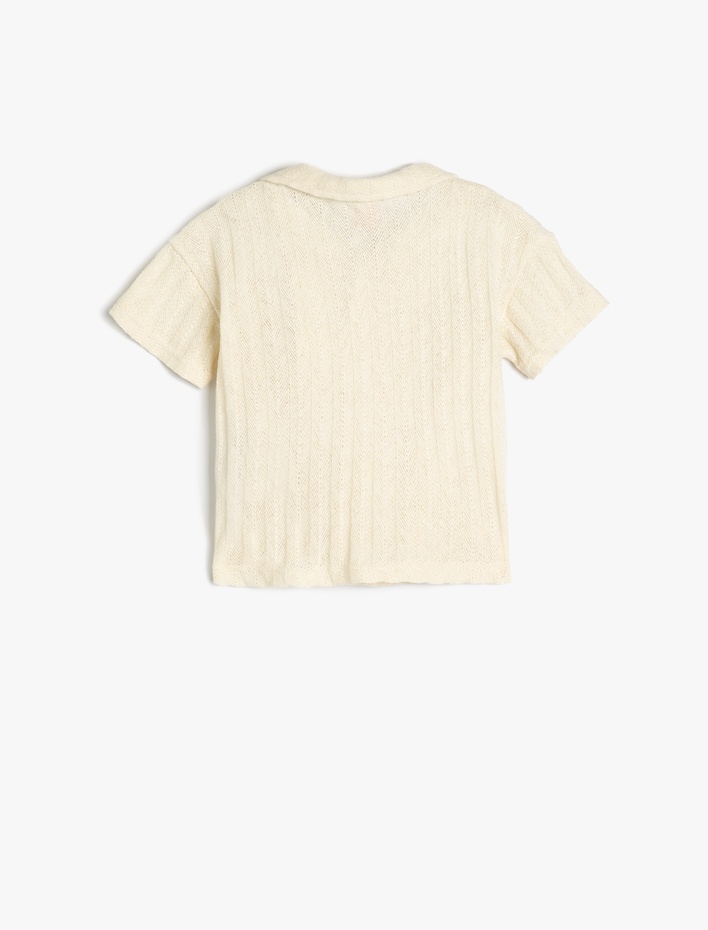 Erkek Bebek Kısa Kollu Pamuklu Tek Cepli Basic Oversize Polo Yaka Tişört