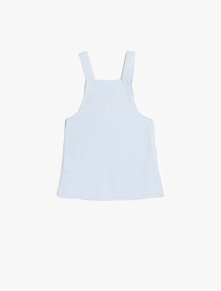 Kız Bebek Pamuklu Askılı Çiçek Nakış Detaylı Jile Elbise