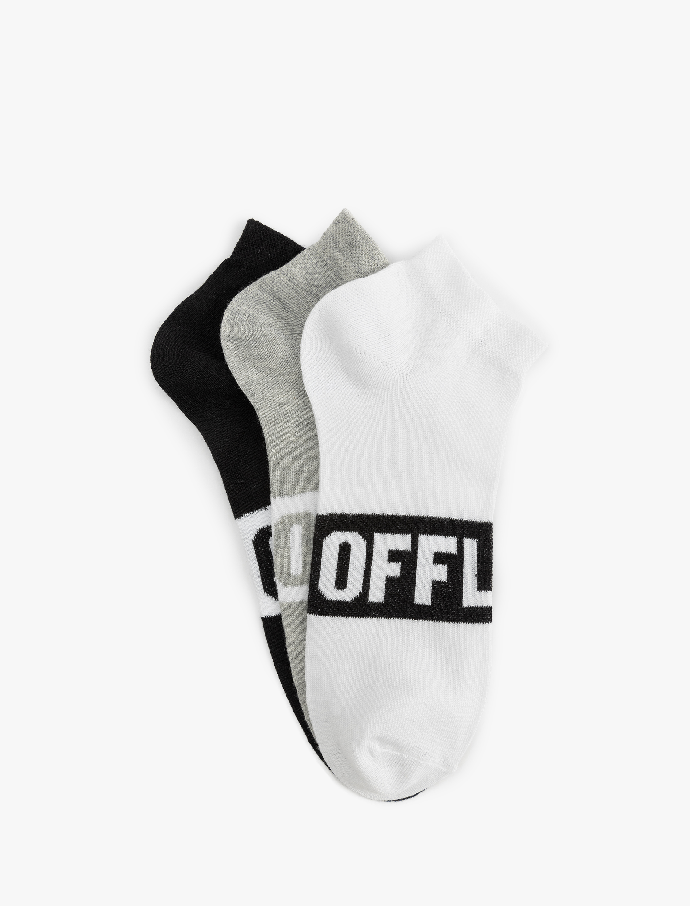  Erkek Baskılı Pamuklu 3'lü Patik Çorap Seti