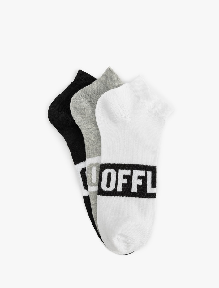 Erkek Baskılı Pamuklu 3'lü Patik Çorap Seti