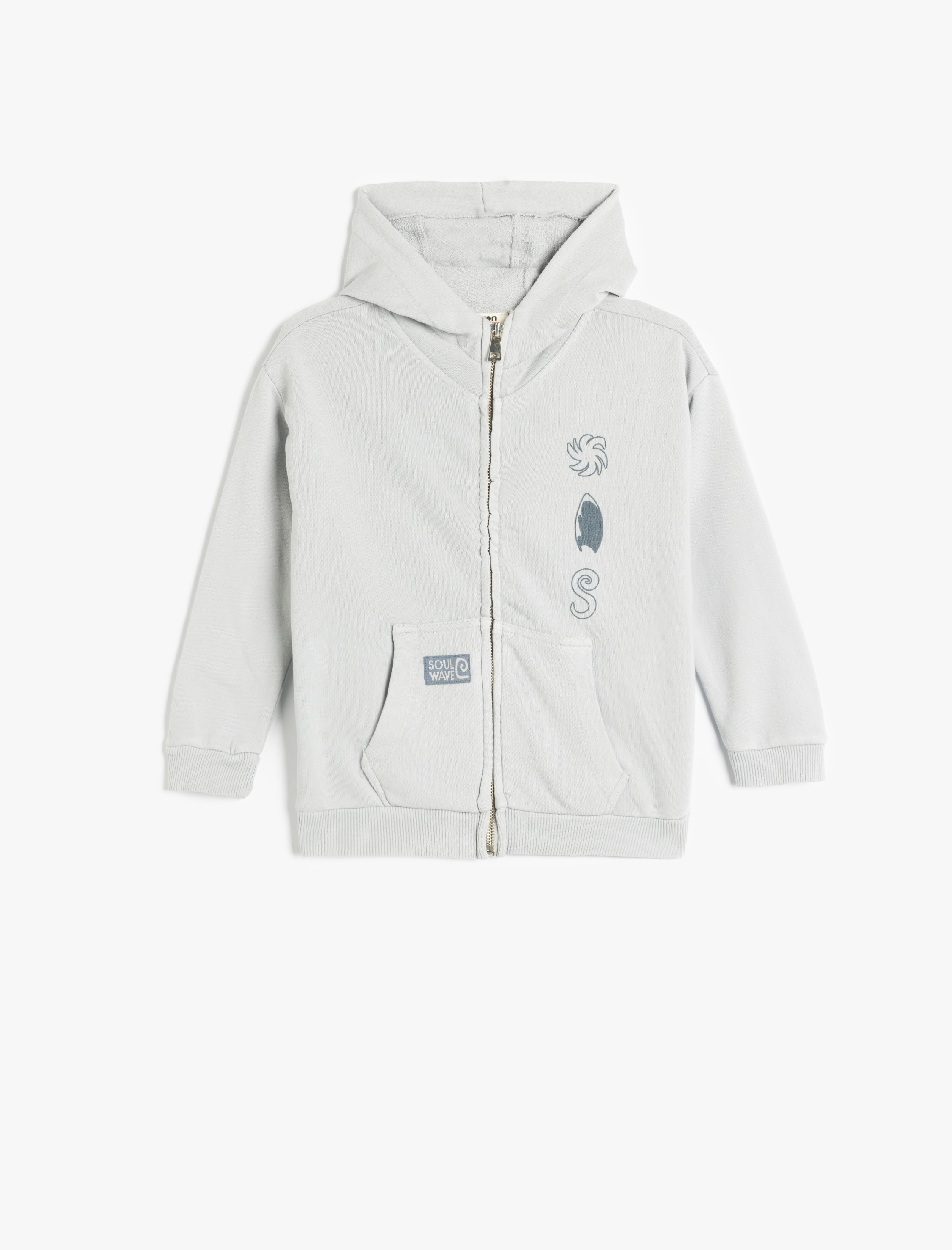 Koton Kapşonlu Pamuklu Uzun Kollu Fermuarlı Sweatshirt -1