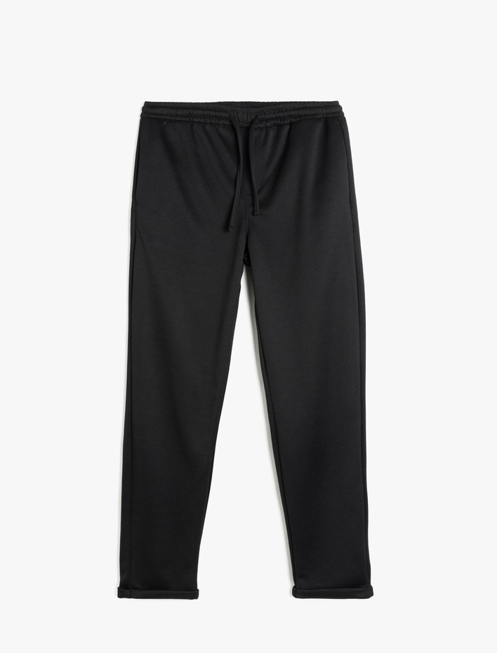  Normal Bel Slim Fit Viskon Karışımlı Beli Bağcıklı Eşofman Pantolon