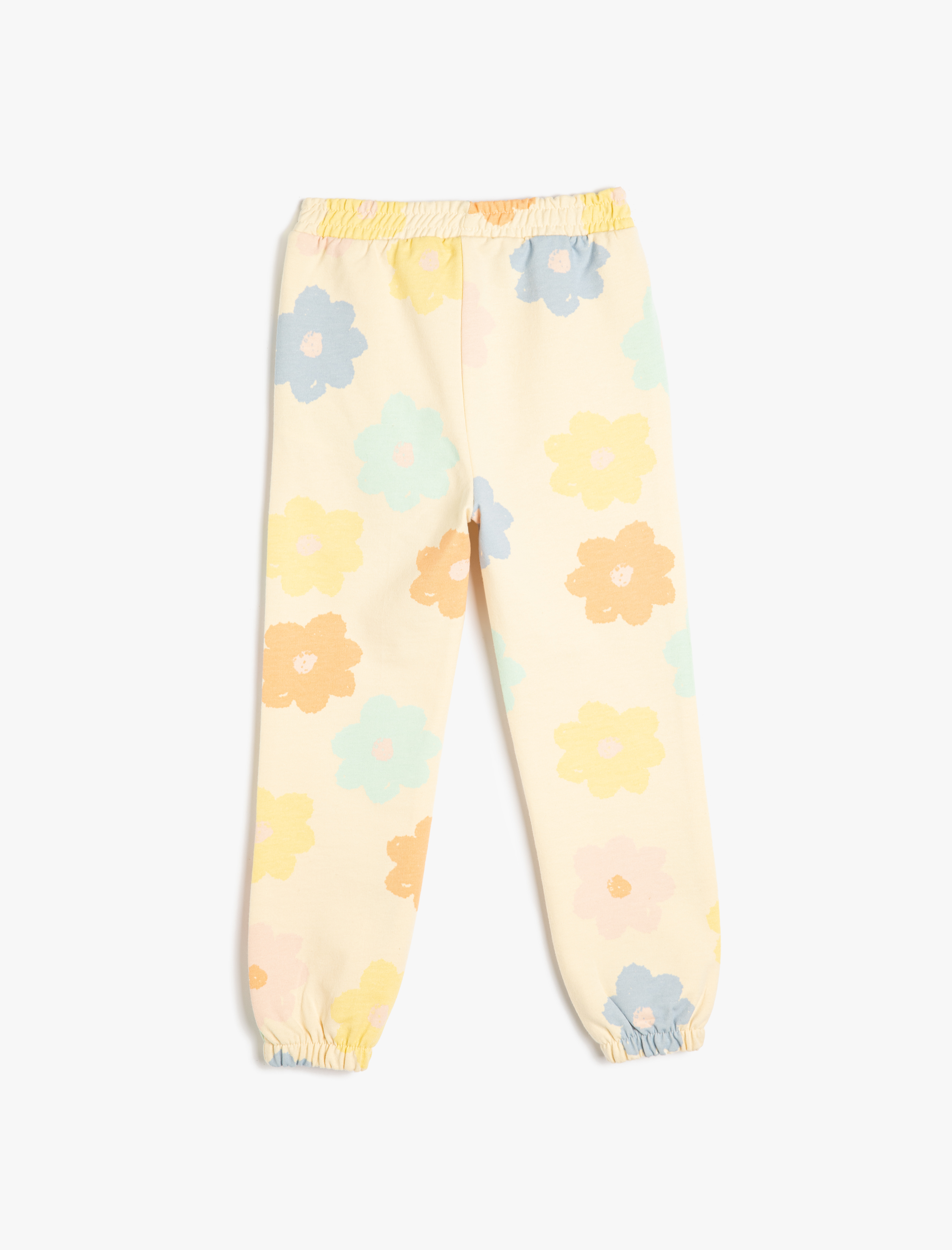  Kız Bebek Pamuklu Çiçek Desenli Pamuklu Jogger Eşofman Altı