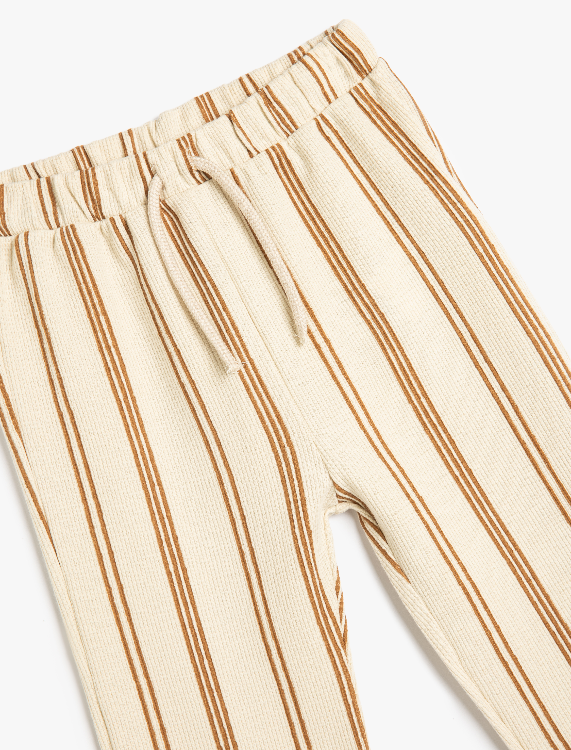  Erkek Bebek Pamuklu Çizgili Beli Bağcıklı Pantolon Görünümlü Eşofman Altı