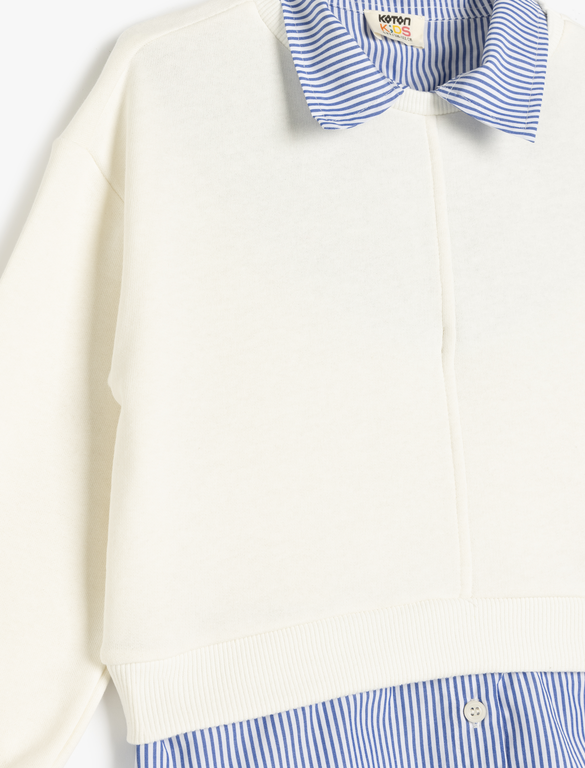  Kız Çocuk Gömlek Detaylı Uzun Kollu Oversize Sweatshirt