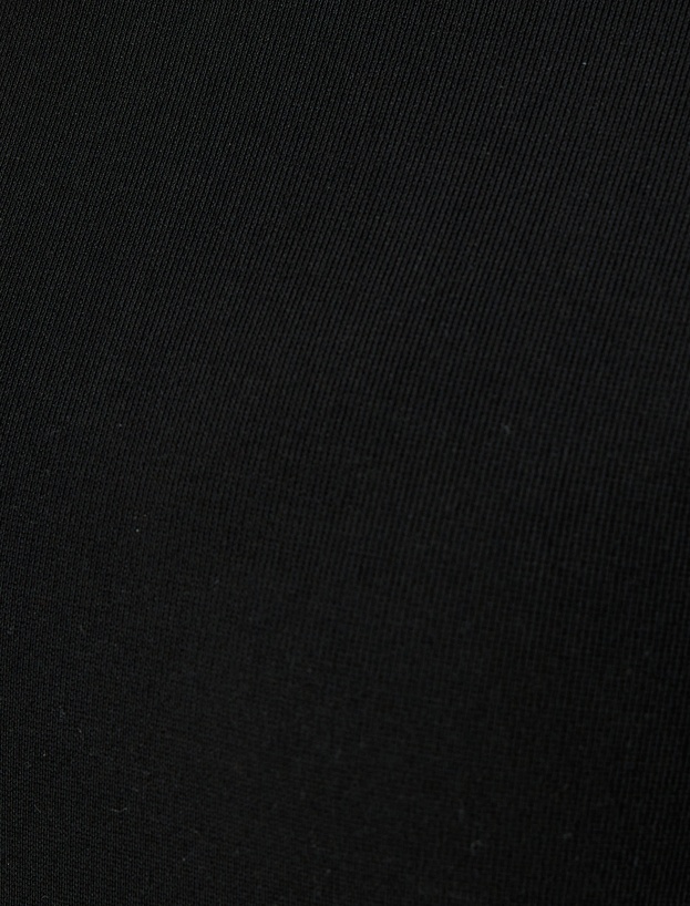 Krep Kumaş Bisiklet Yaka Uzun Kollu Slim Fit Çan Etek Mini Elbise_5